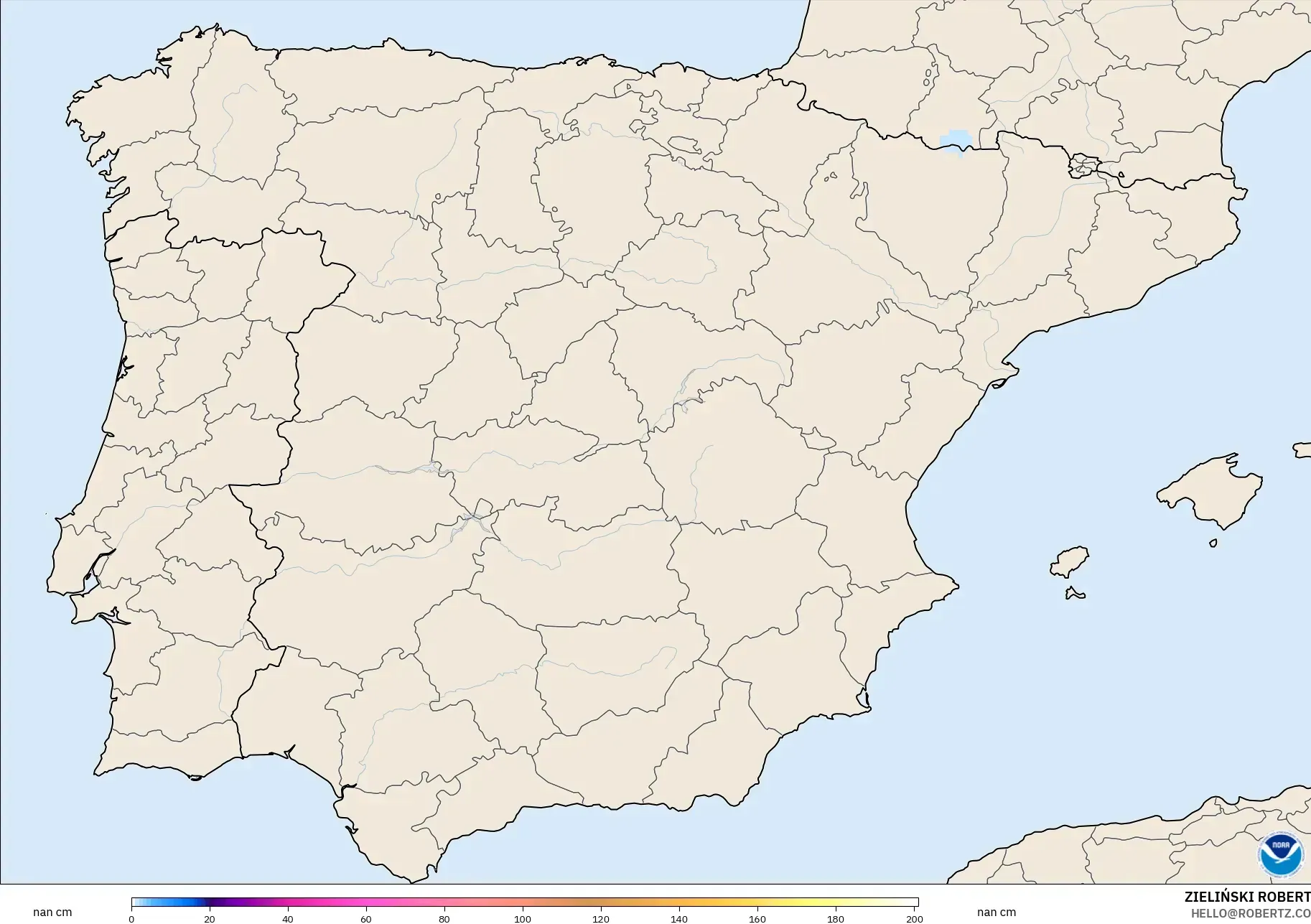 GFS modelo - España, Profundidad de nieve