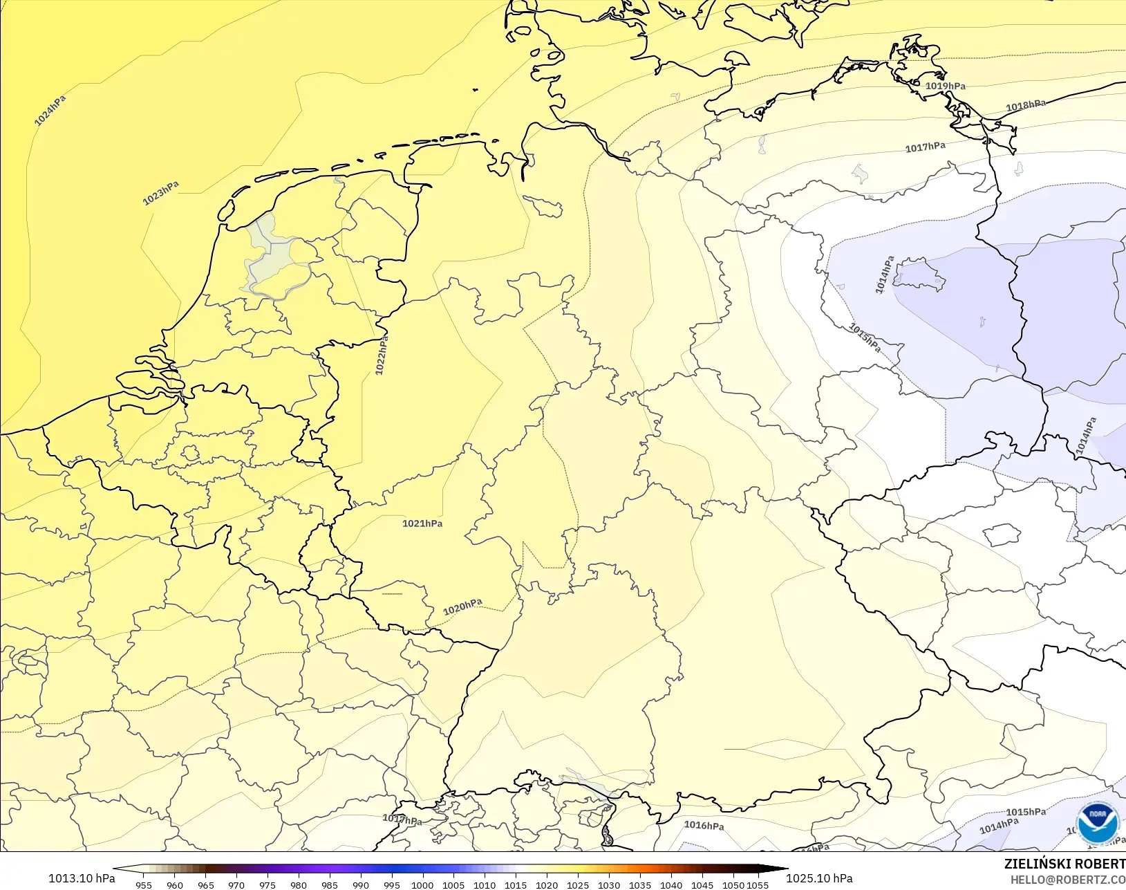 GFS modelo - Alemania, Presión