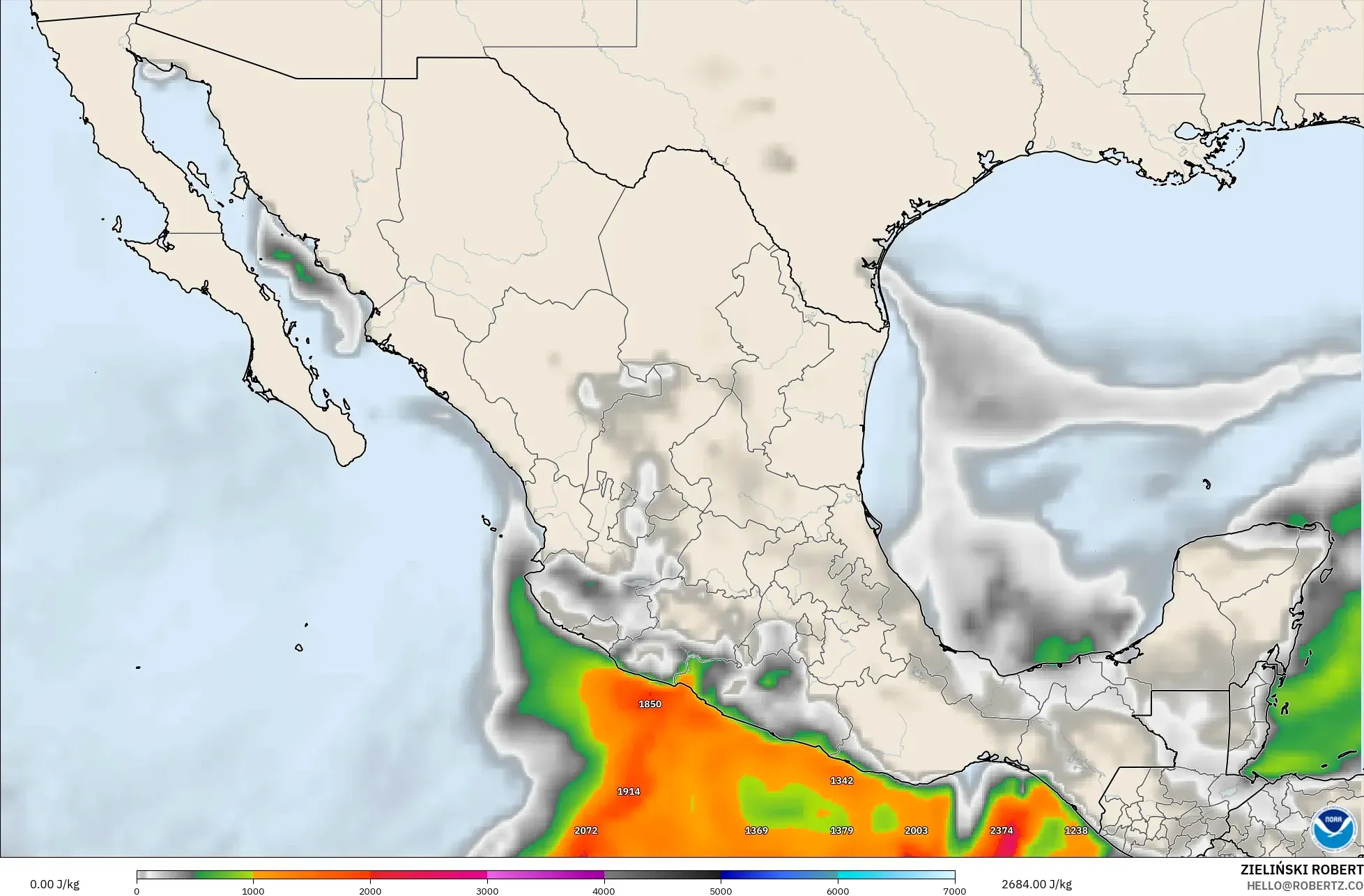 GFS modelo - México, CAPE