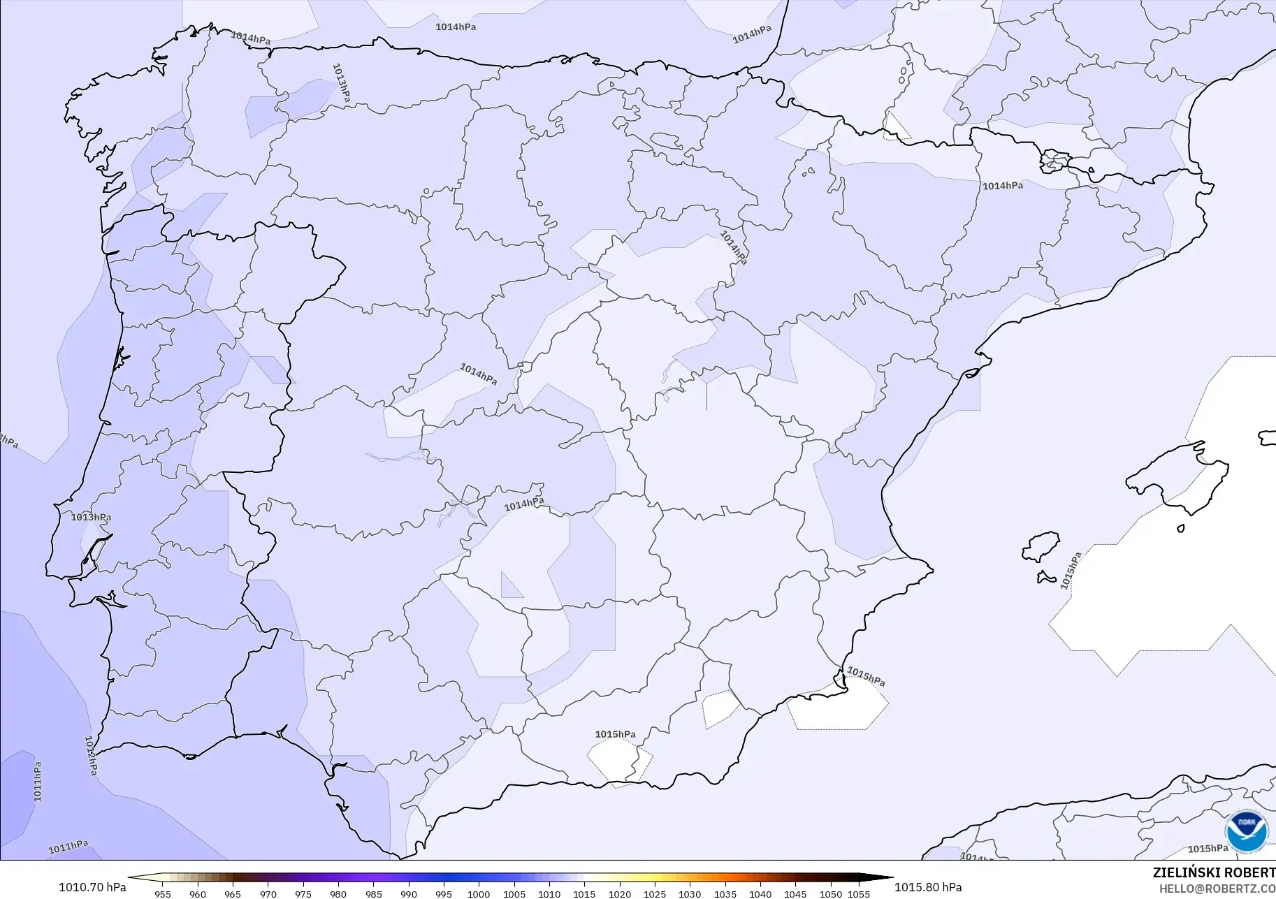 GFS modelo - España, Presión