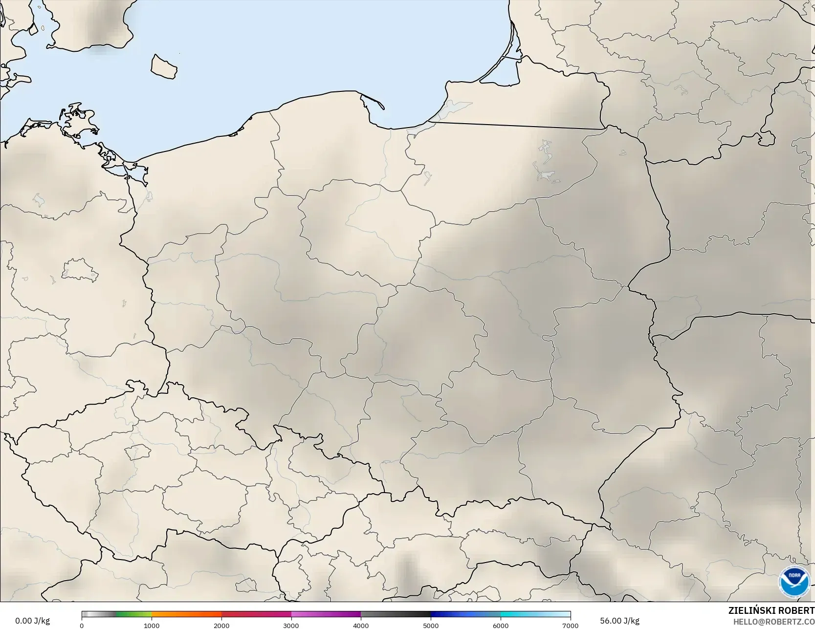 GFS modelo - Polonia, CAPE