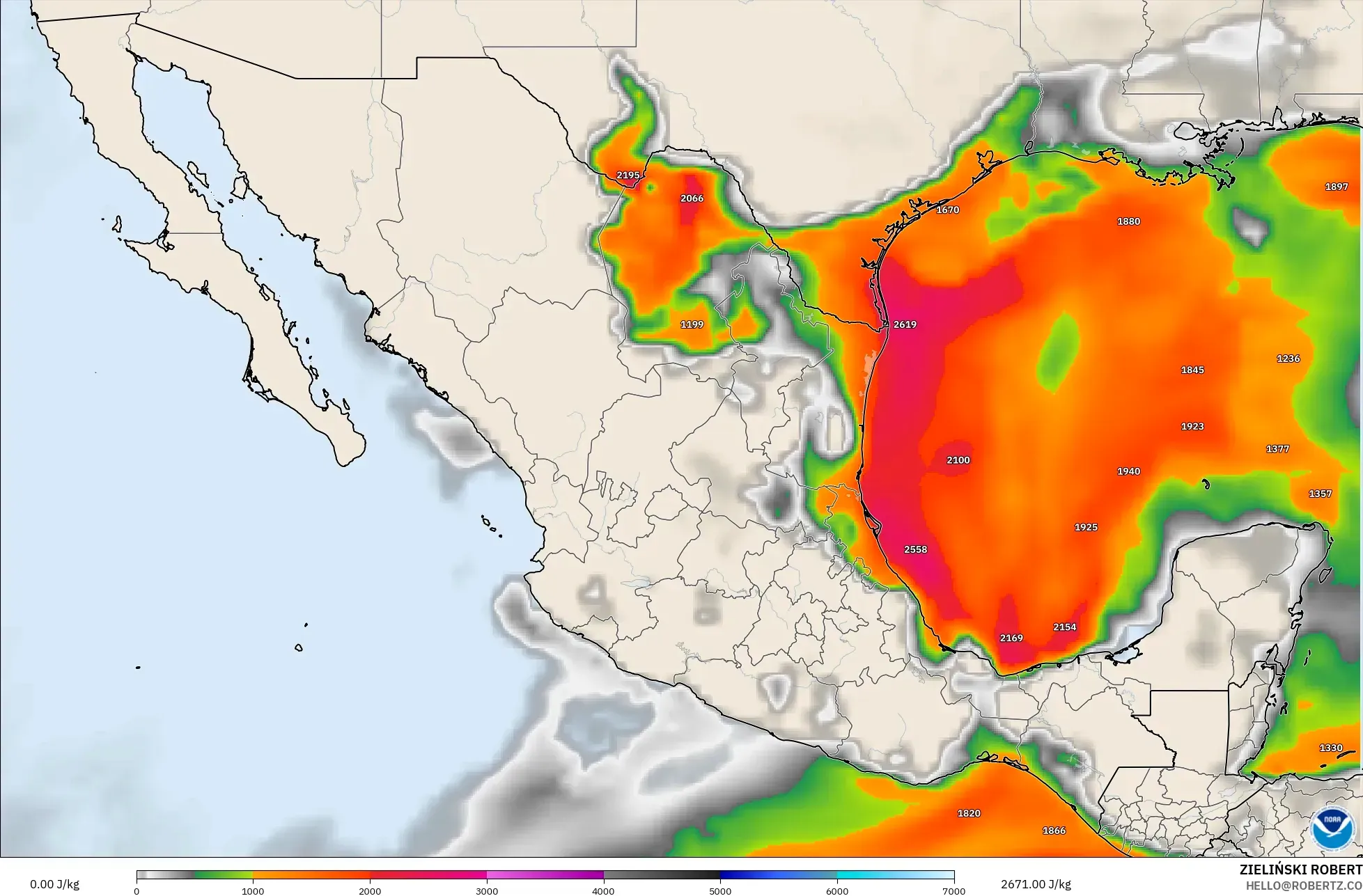 GFS modelo - México, CAPE