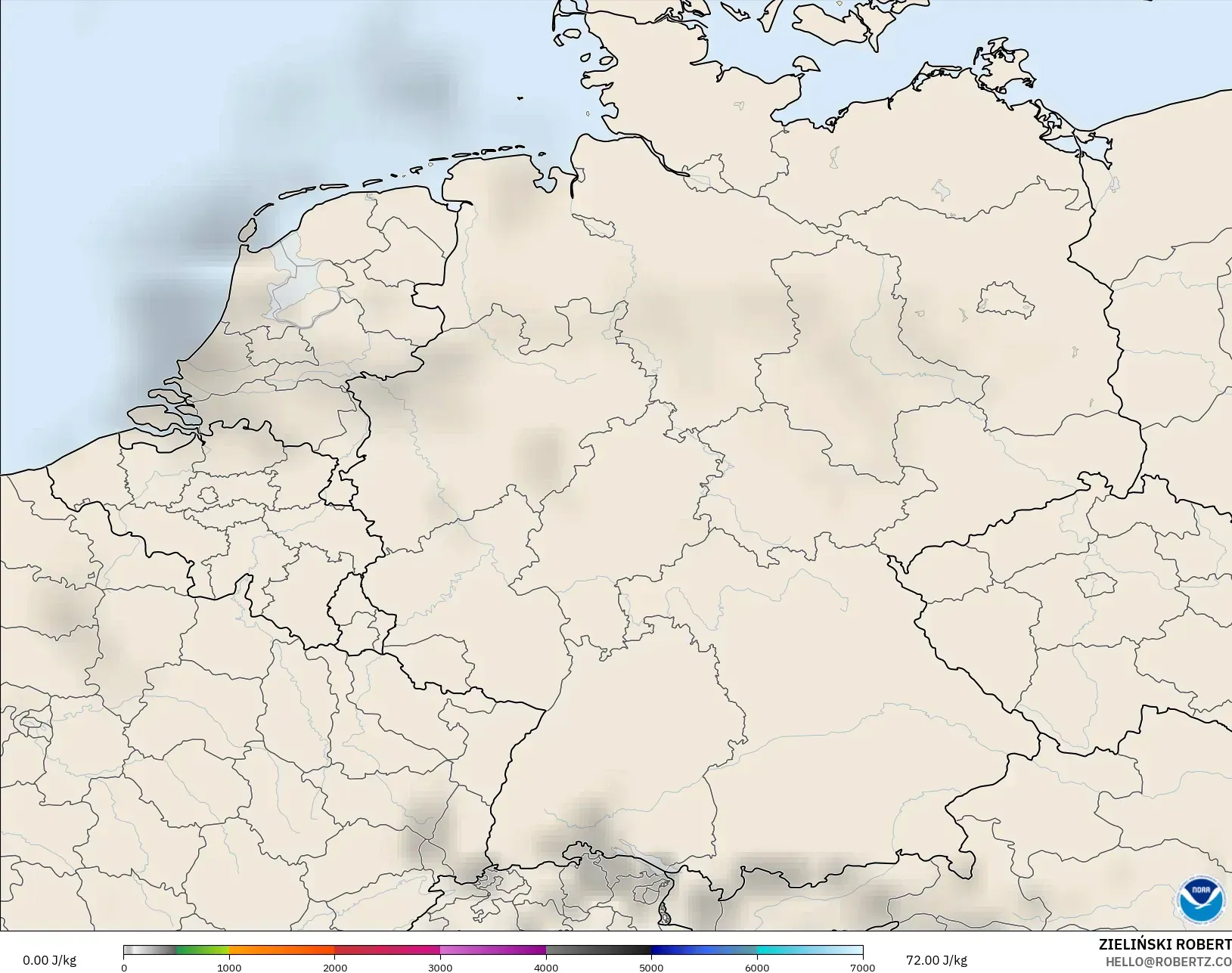 GFS modelo - Alemania, CAPE