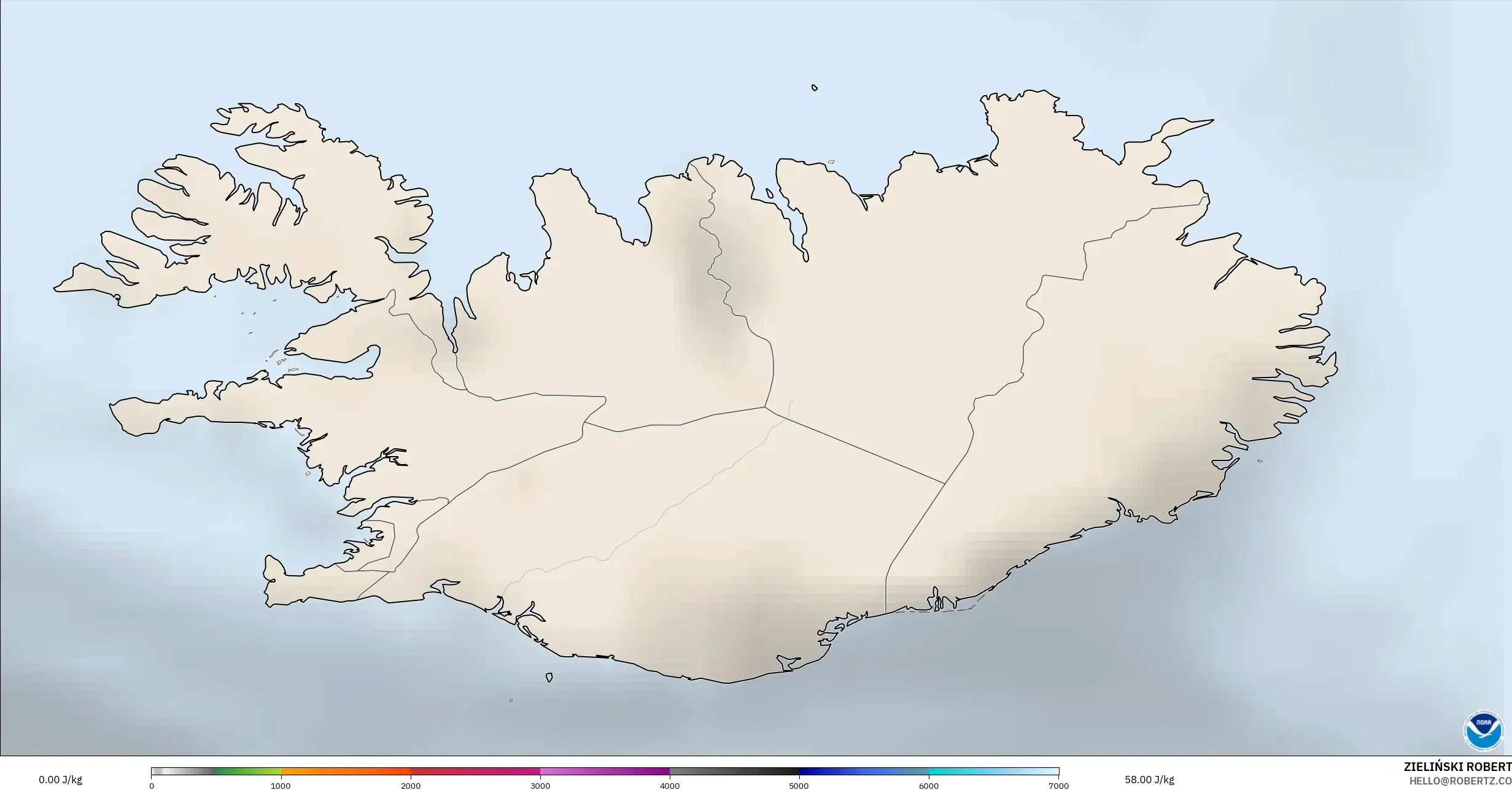 GFS modelo - Islandia, CAPE