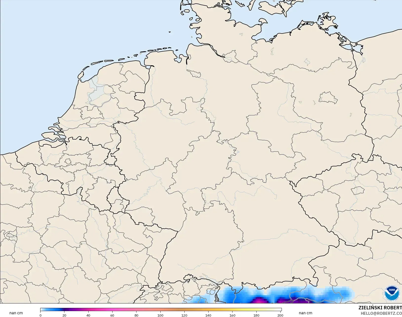 GFS modelo - Alemania, Profundidad de nieve