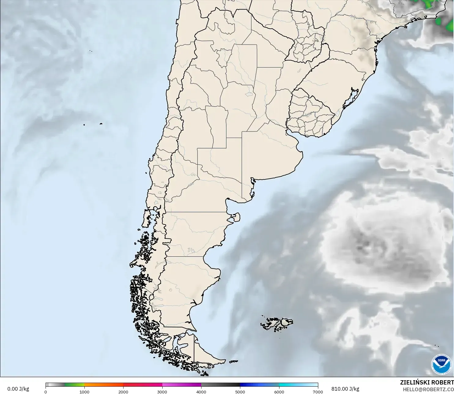 GFS modelo - Argentina, CAPE