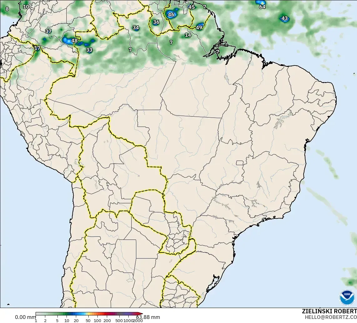 GFS modelo - Brasil, Acumulación de precipitación