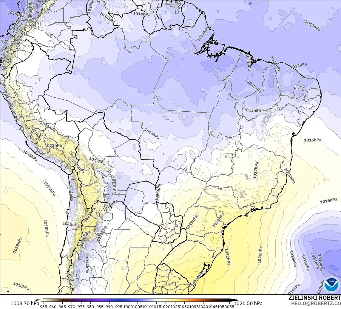 GFS modelo - Brasil, Presión