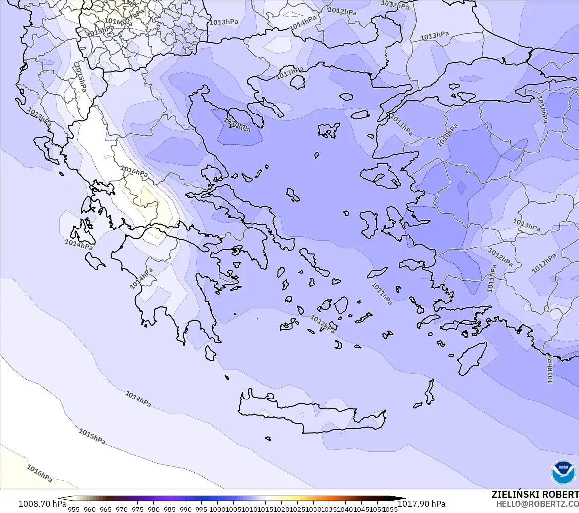 GFS modelo - Grecia, Presión