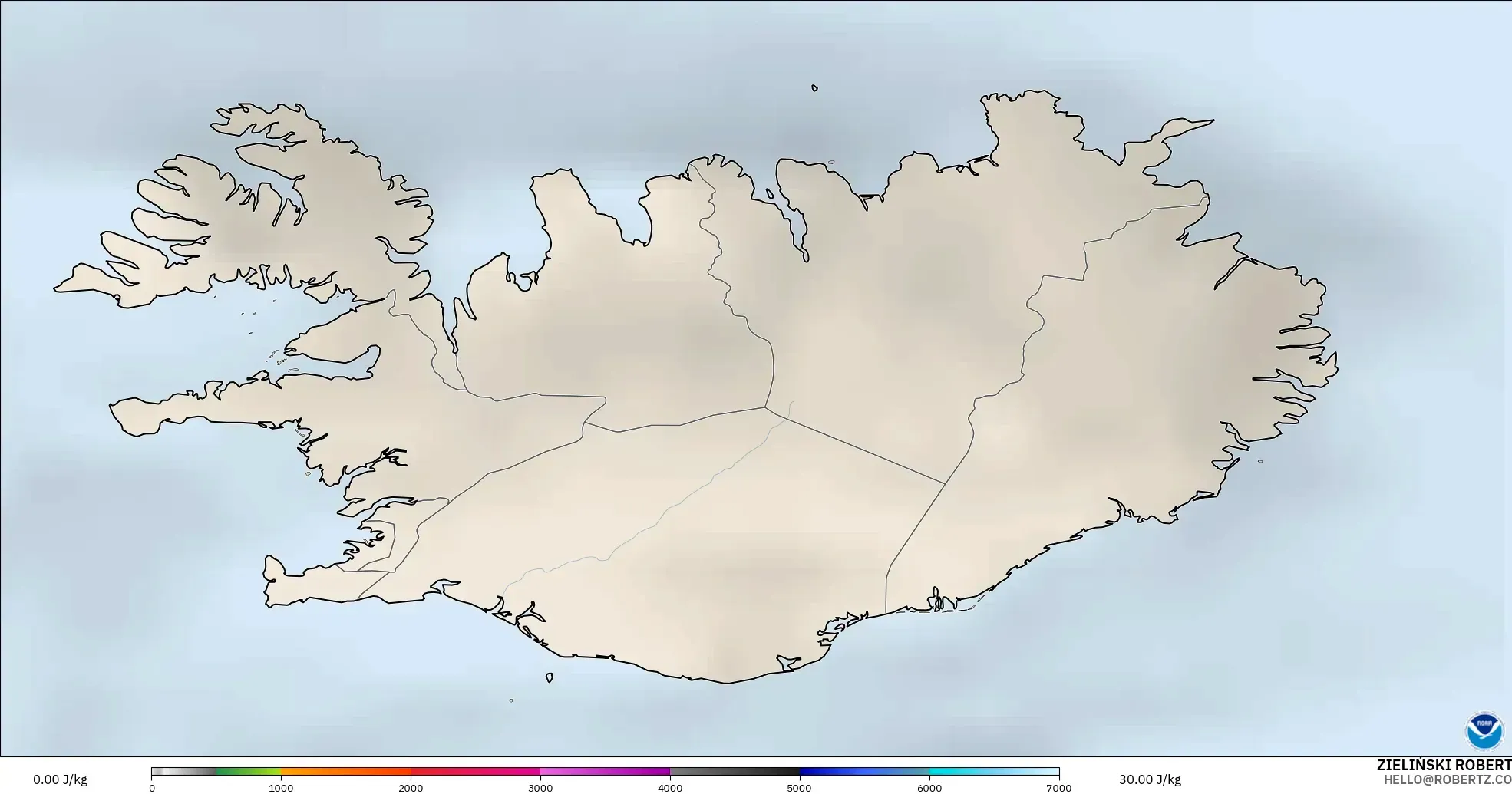 GFS modelo - Islandia, CAPE