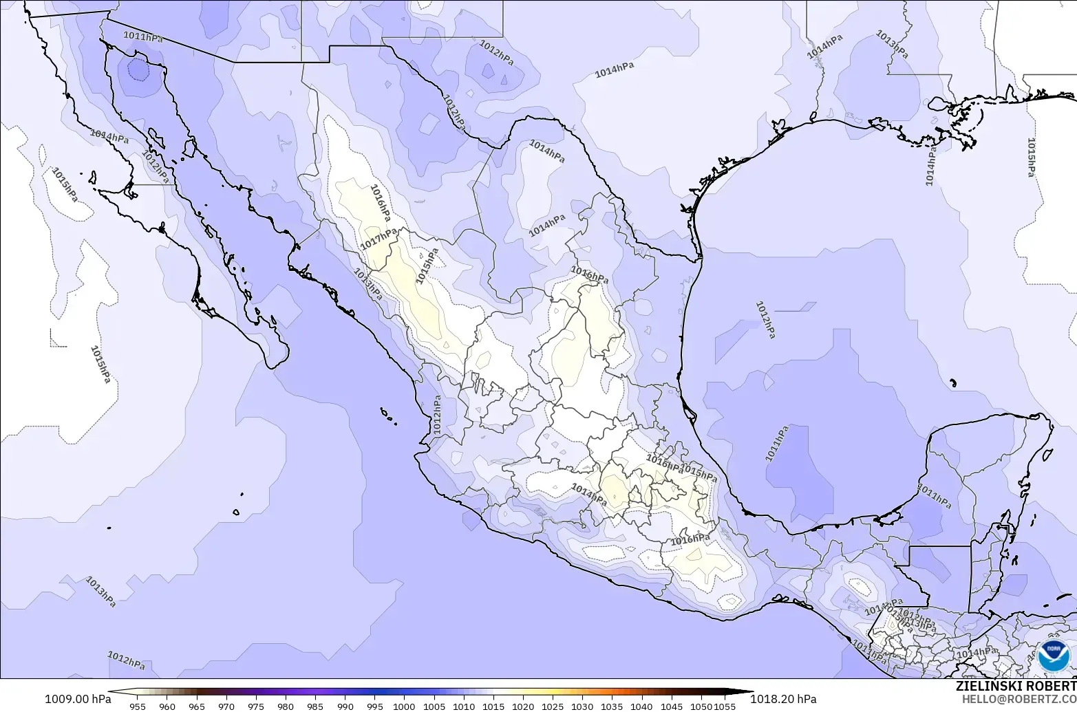GFS modelo - México, Presión