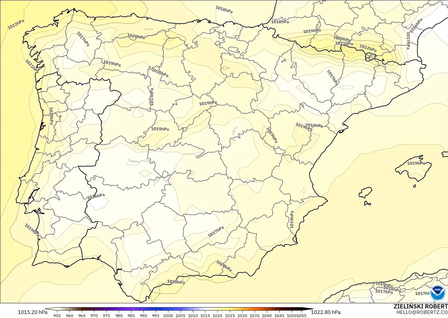 GFS modelo - España, Presión