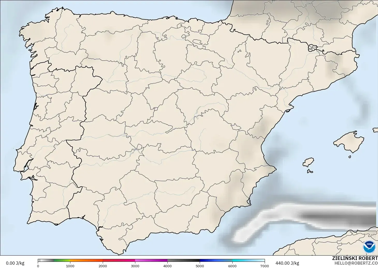 GFS modelo - España, CAPE