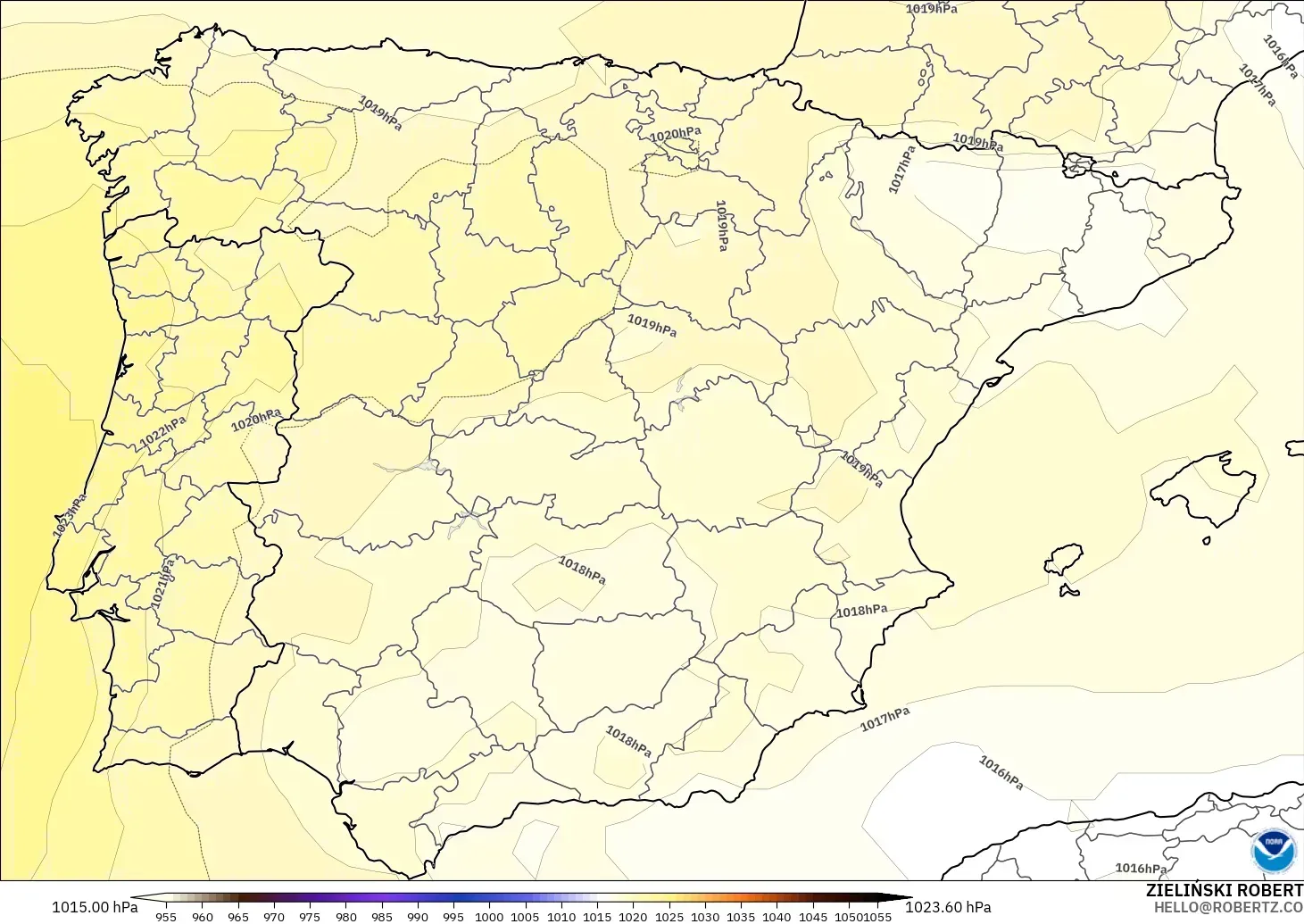 GFS modelo - España, Presión