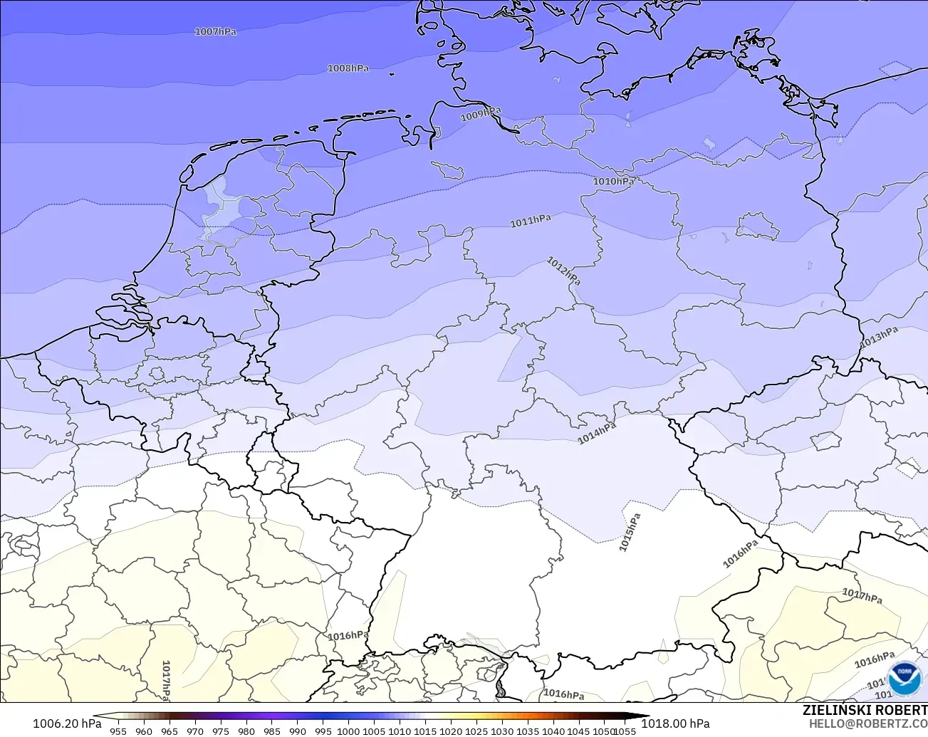 GFS modelo - Alemania, Presión