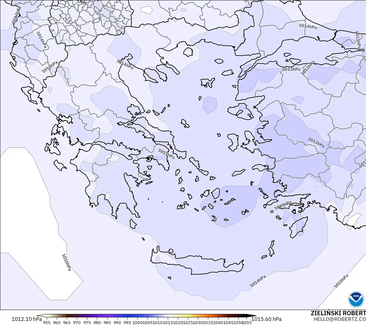 GFS modelo - Grecia, Presión