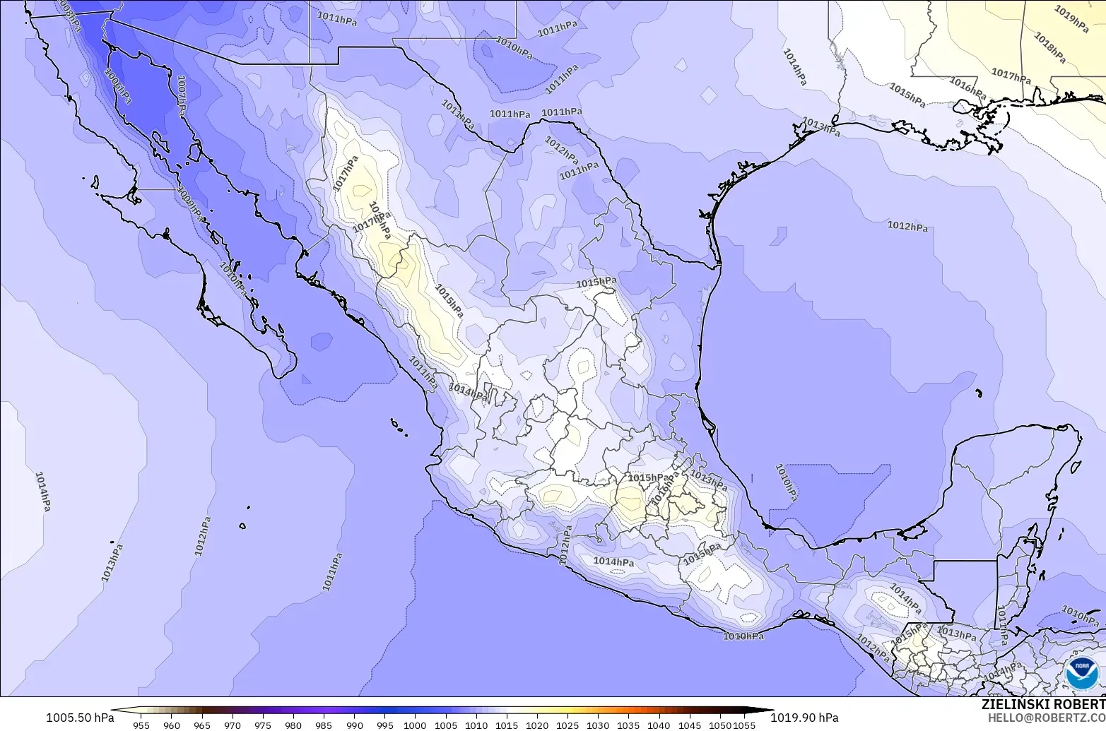 GFS modelo - México, Presión