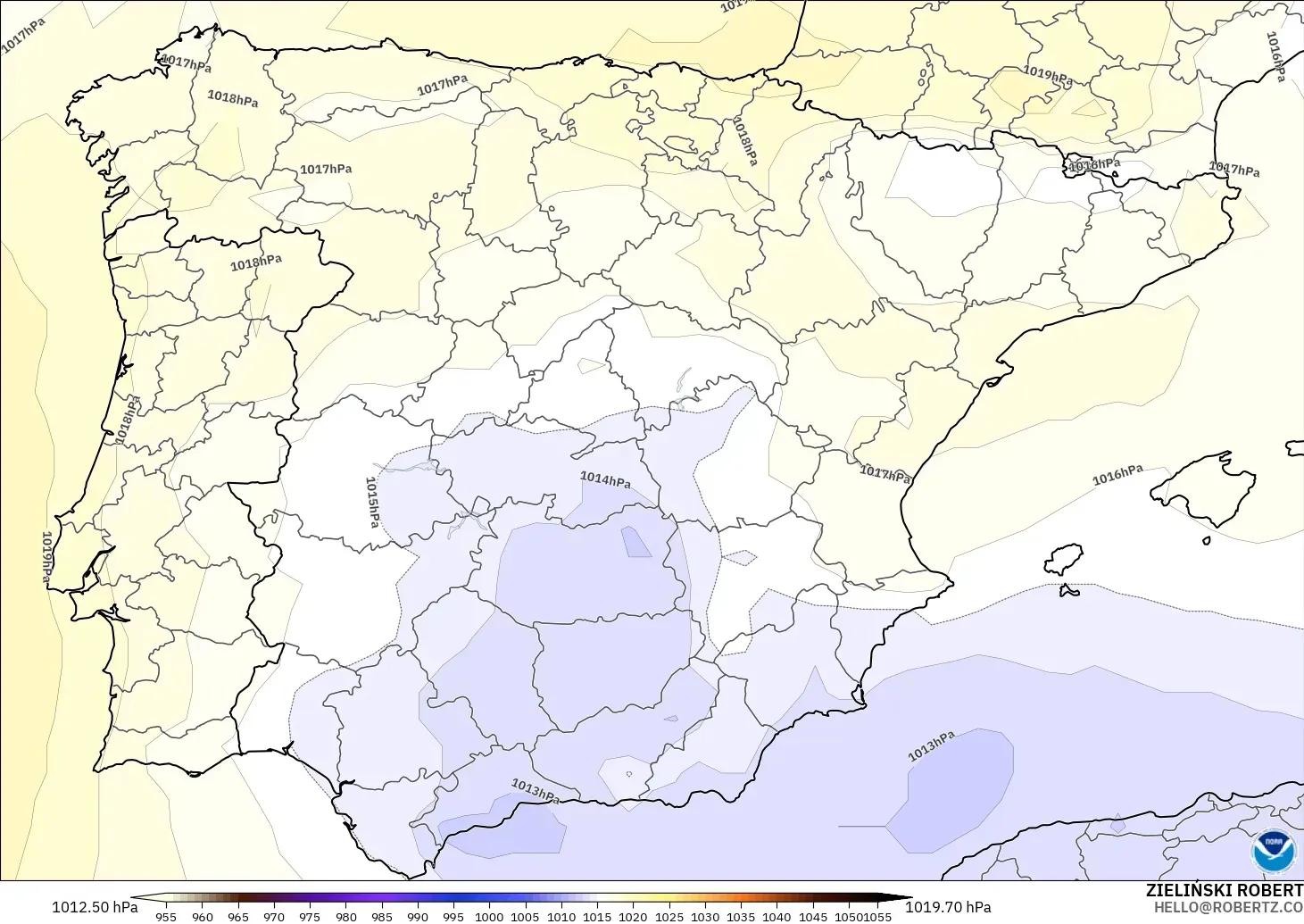 GFS modelo - España, Presión