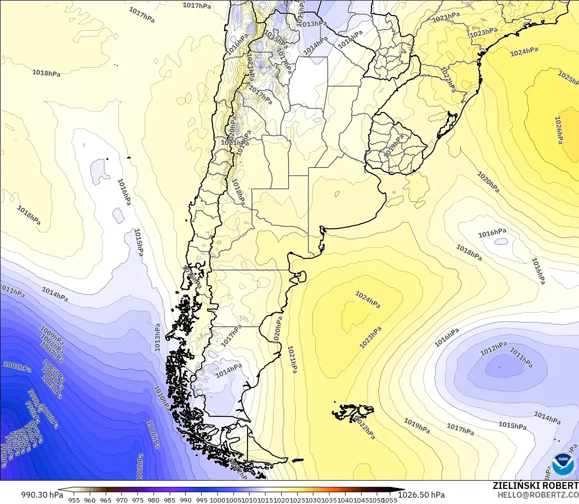 GFS modelo - Argentina, Presión