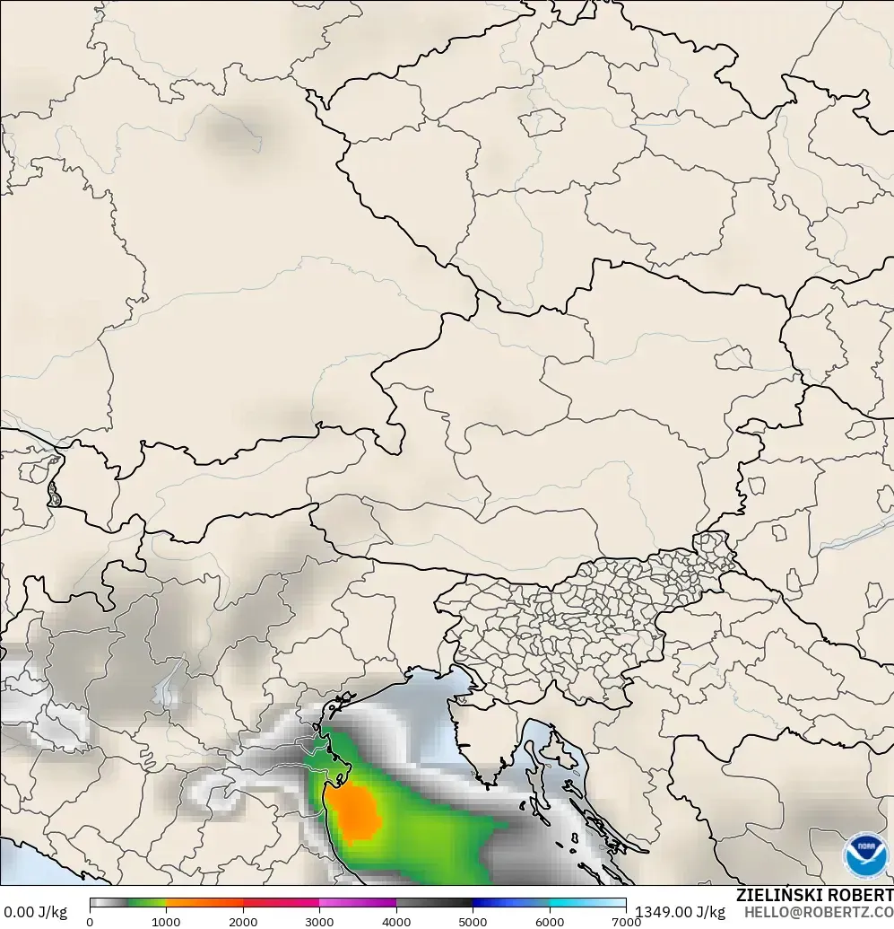 GFS modelo - Austria, CAPE