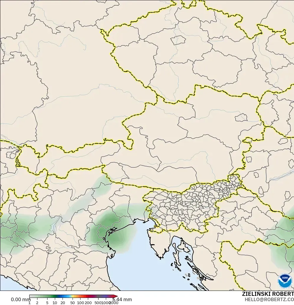 GFS modelo - Austria, Acumulación de precipitación