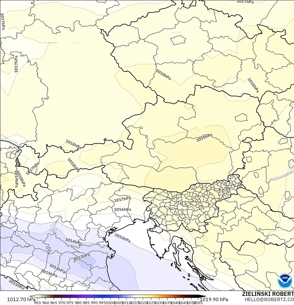 GFS modelo - Austria, Presión