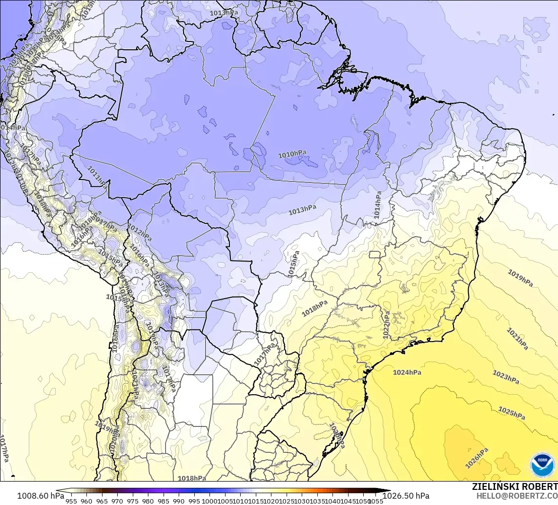 GFS modelo - Brasil, Presión