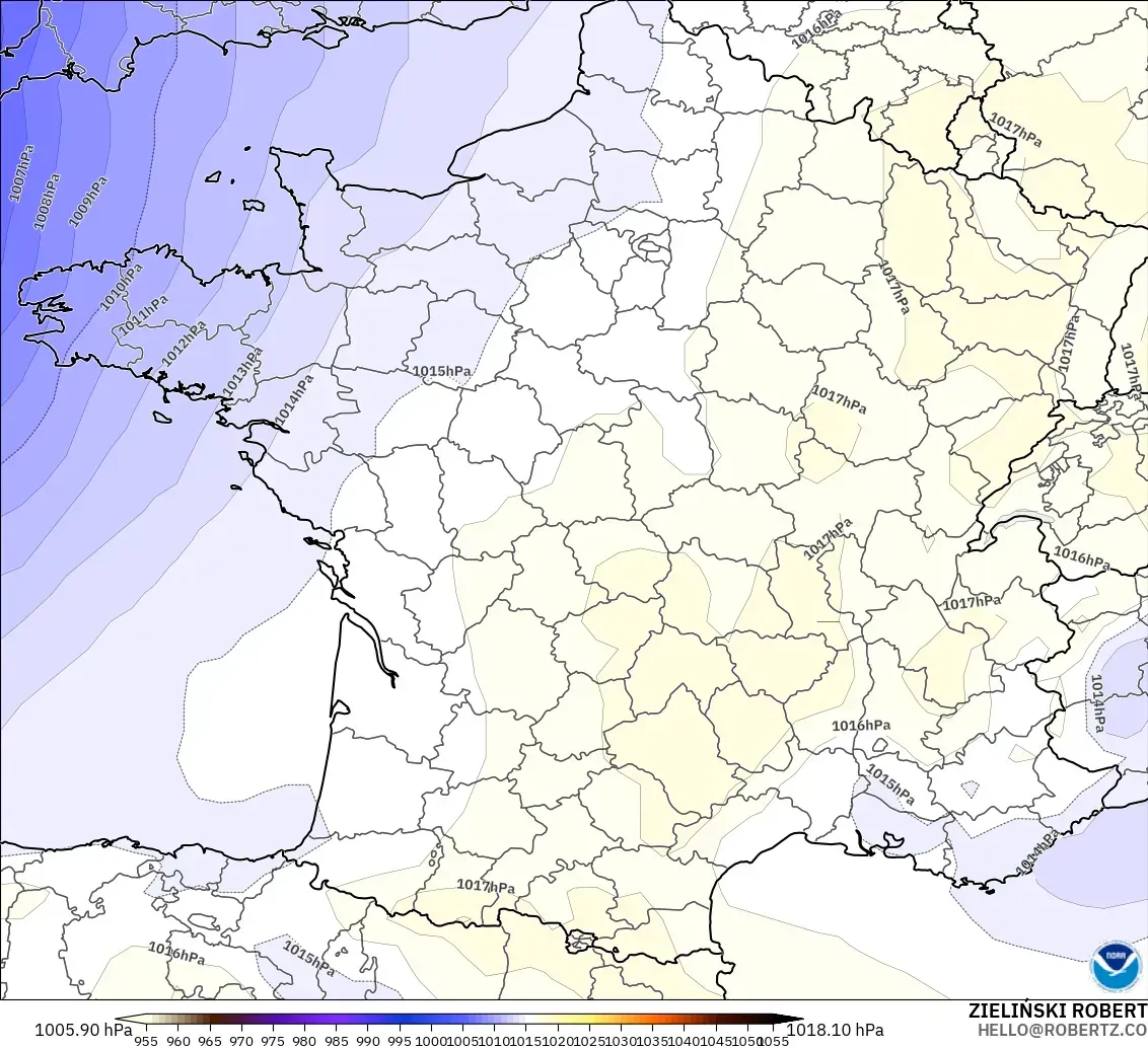 GFS modelo - Francia, Presión
