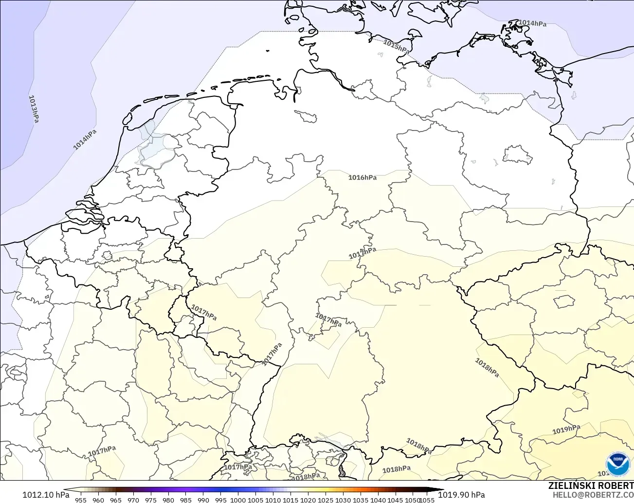 GFS modelo - Alemania, Presión