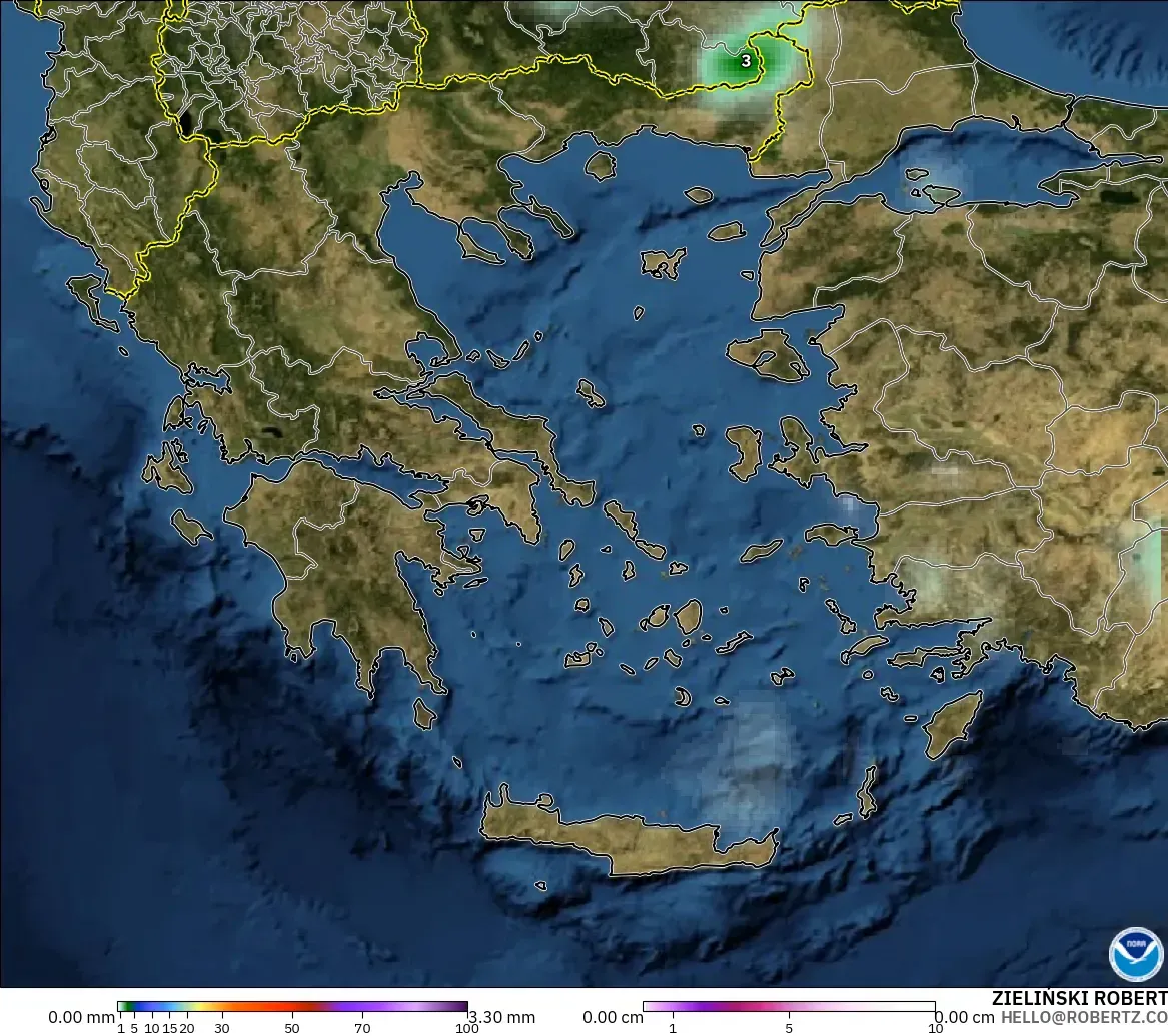 GFS modelo - Grecia, Precipitación, nubes y presión