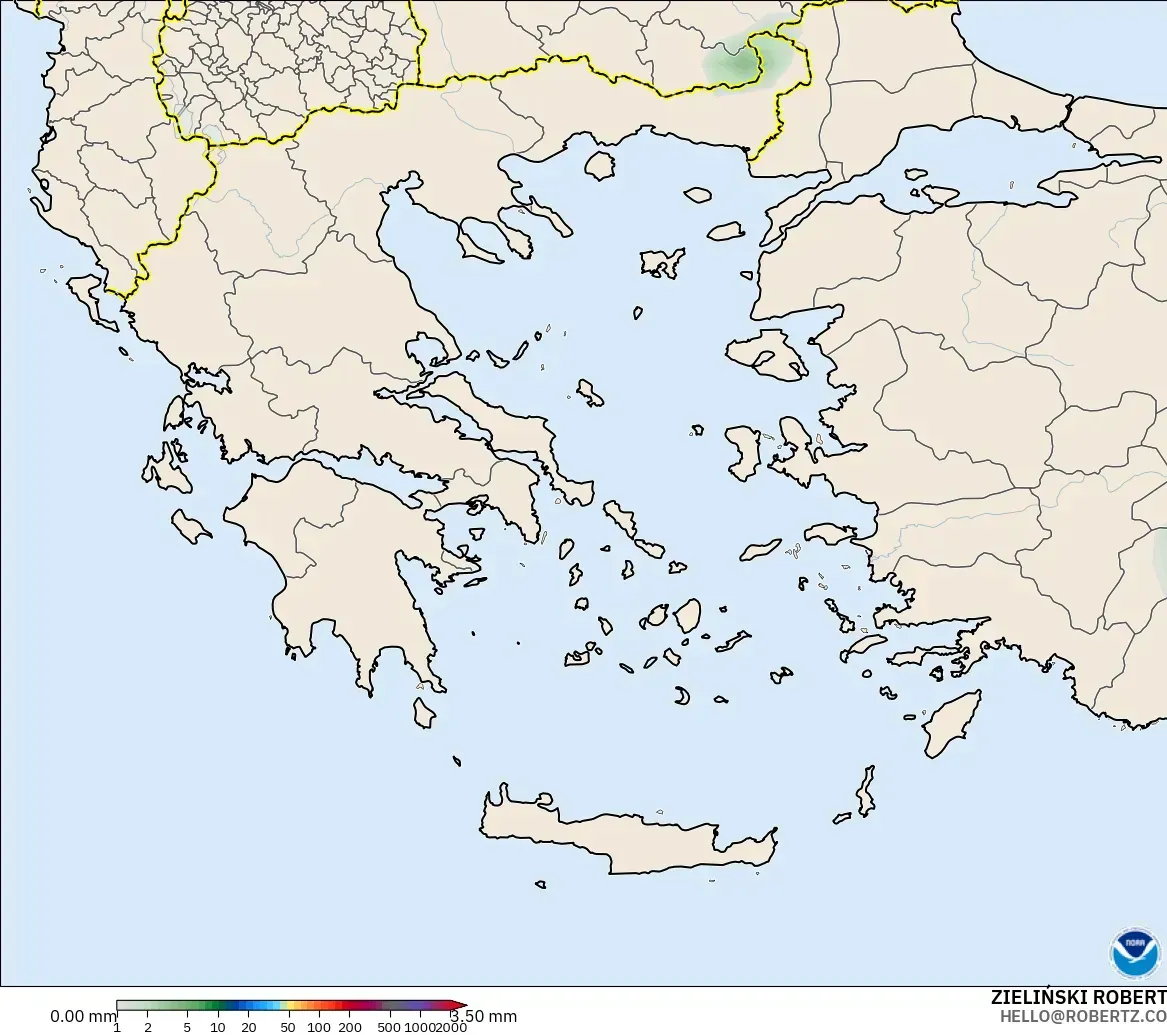 GFS modelo - Grecia, Acumulación de precipitación