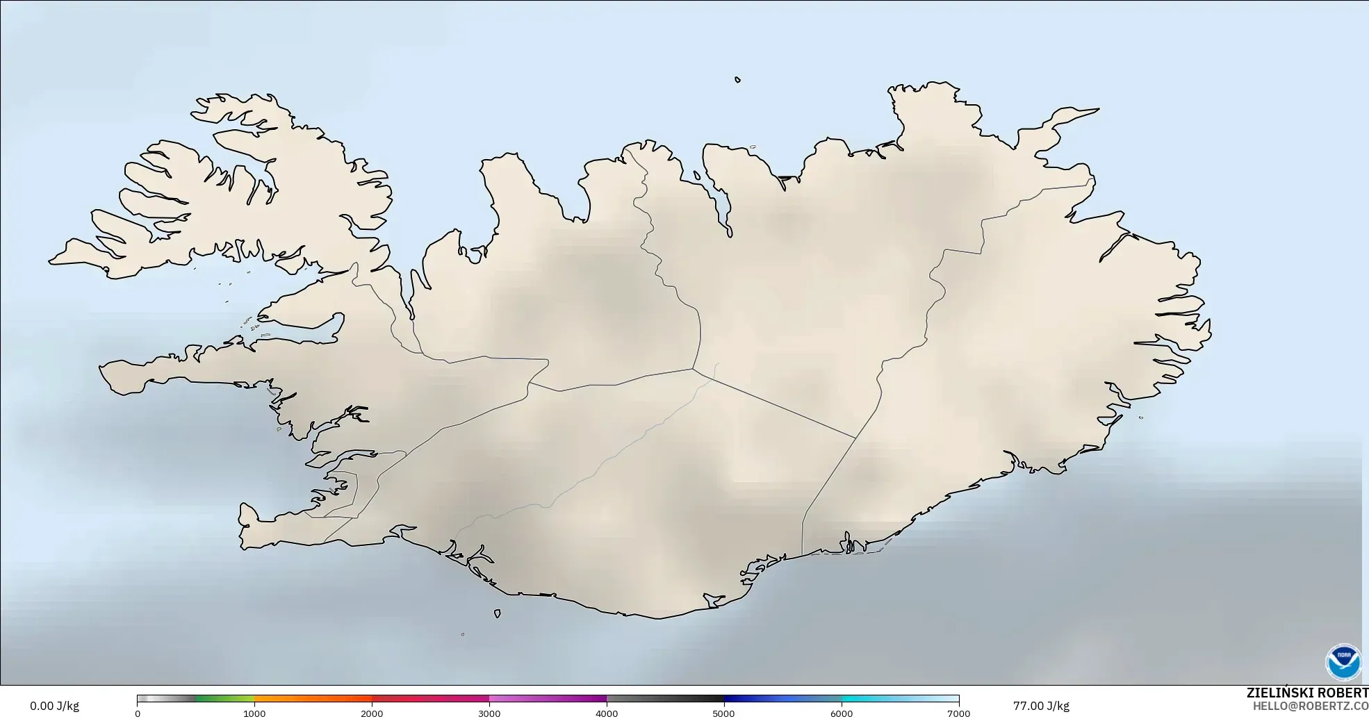 GFS modelo - Islandia, CAPE