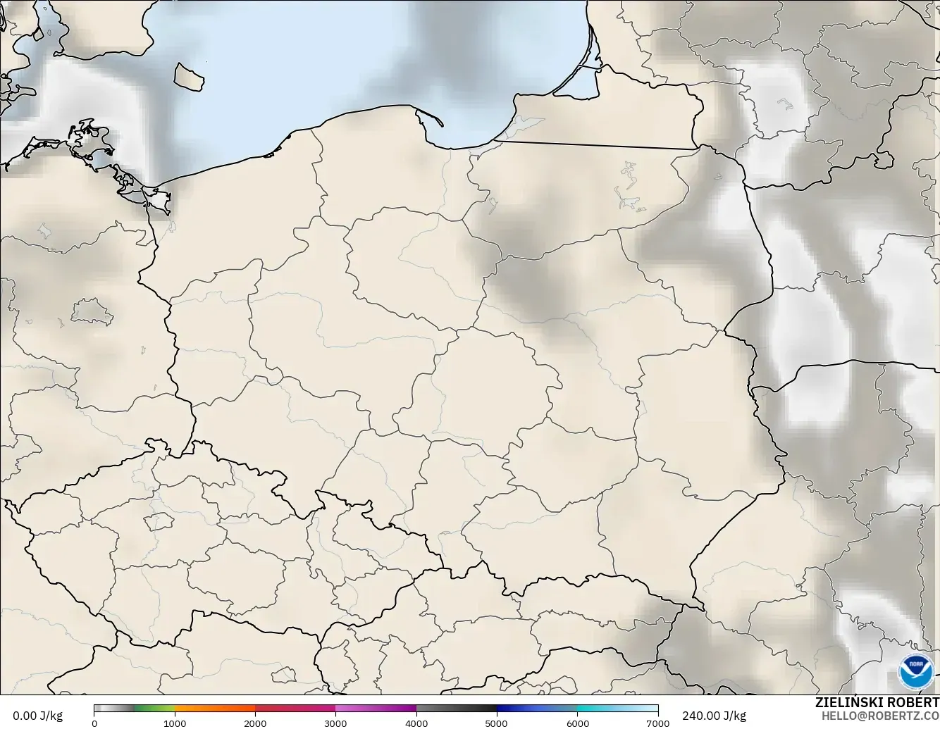 GFS modelo - Polonia, CAPE