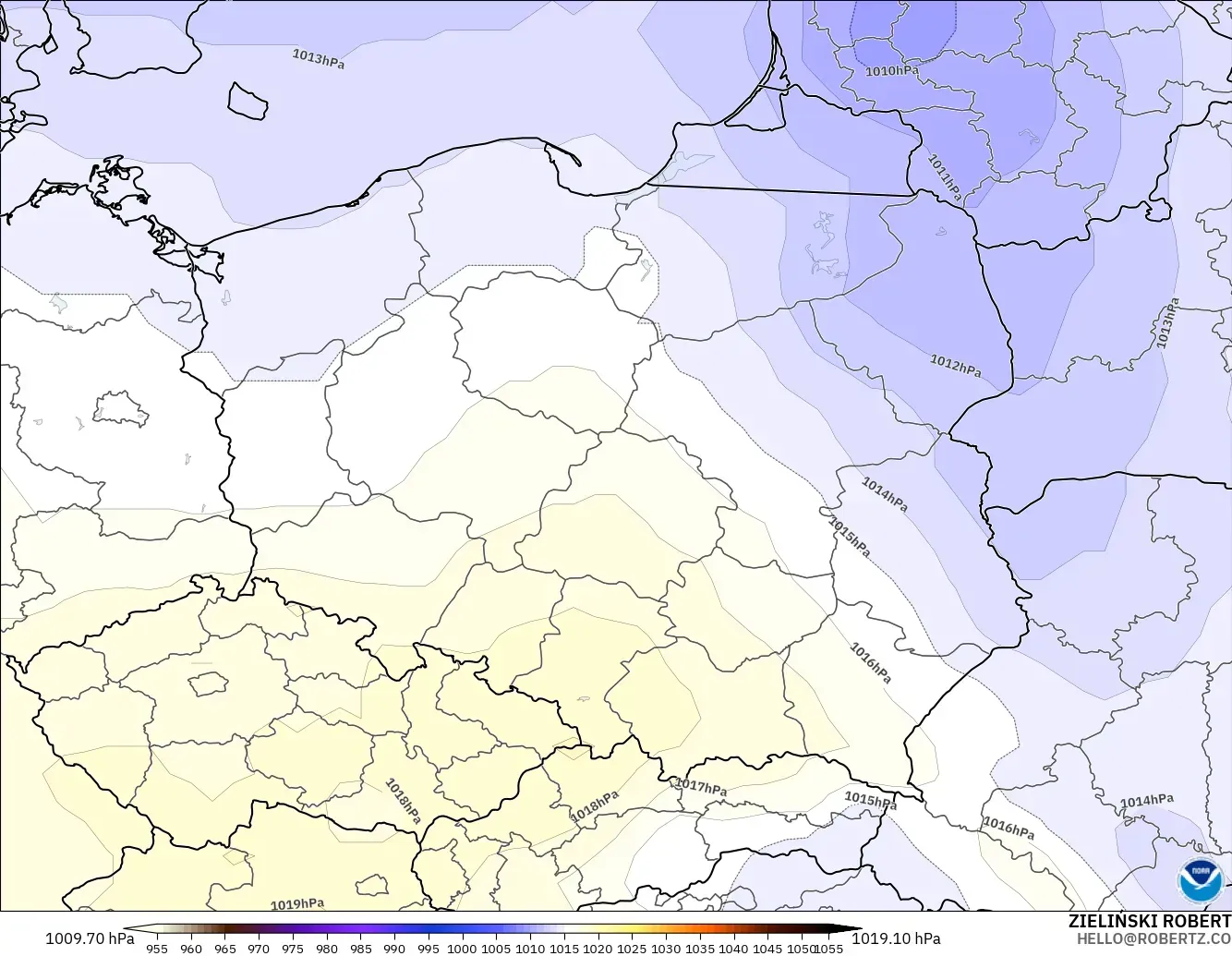 GFS modelo - Polonia, Presión