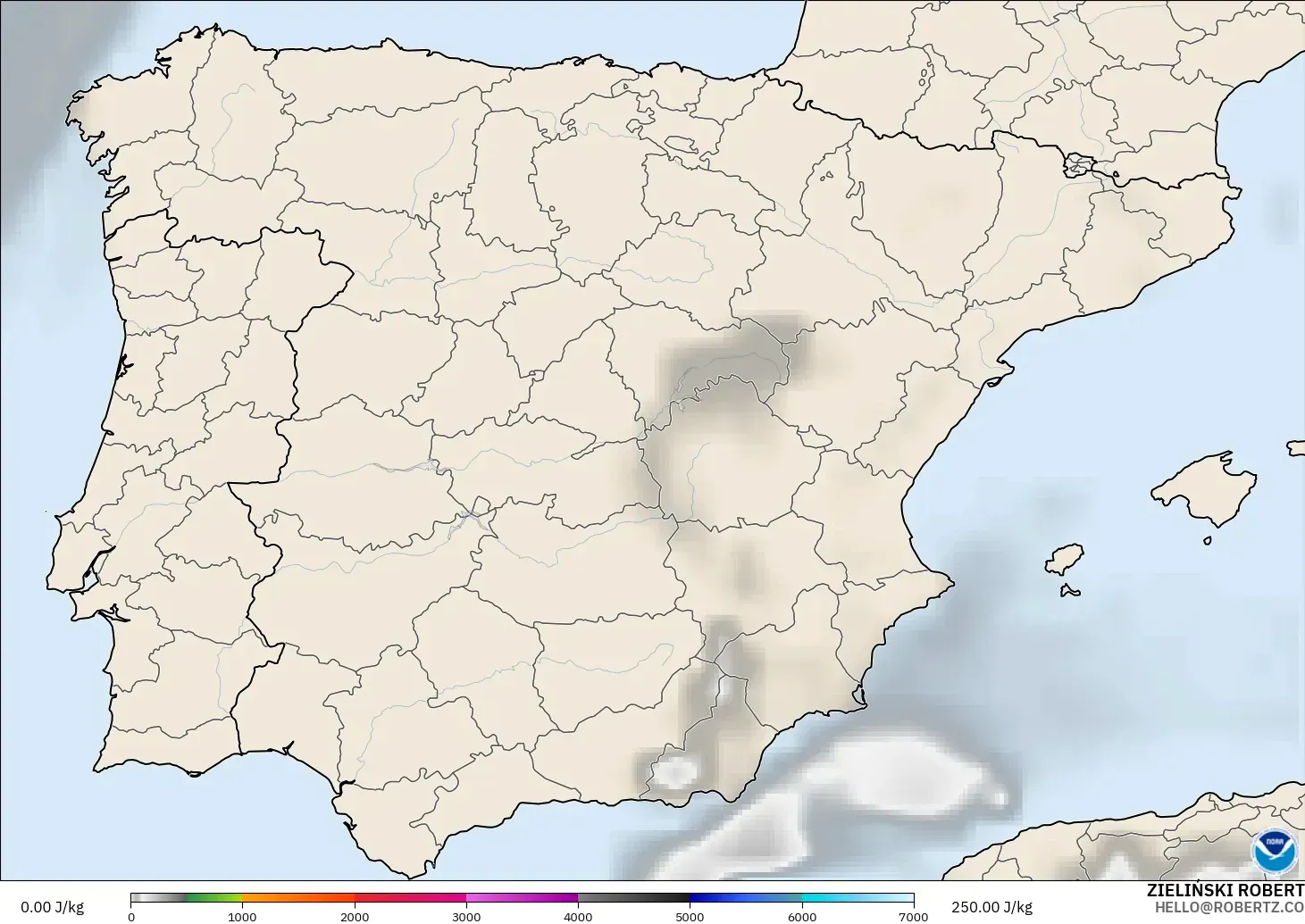 GFS modelo - España, CAPE