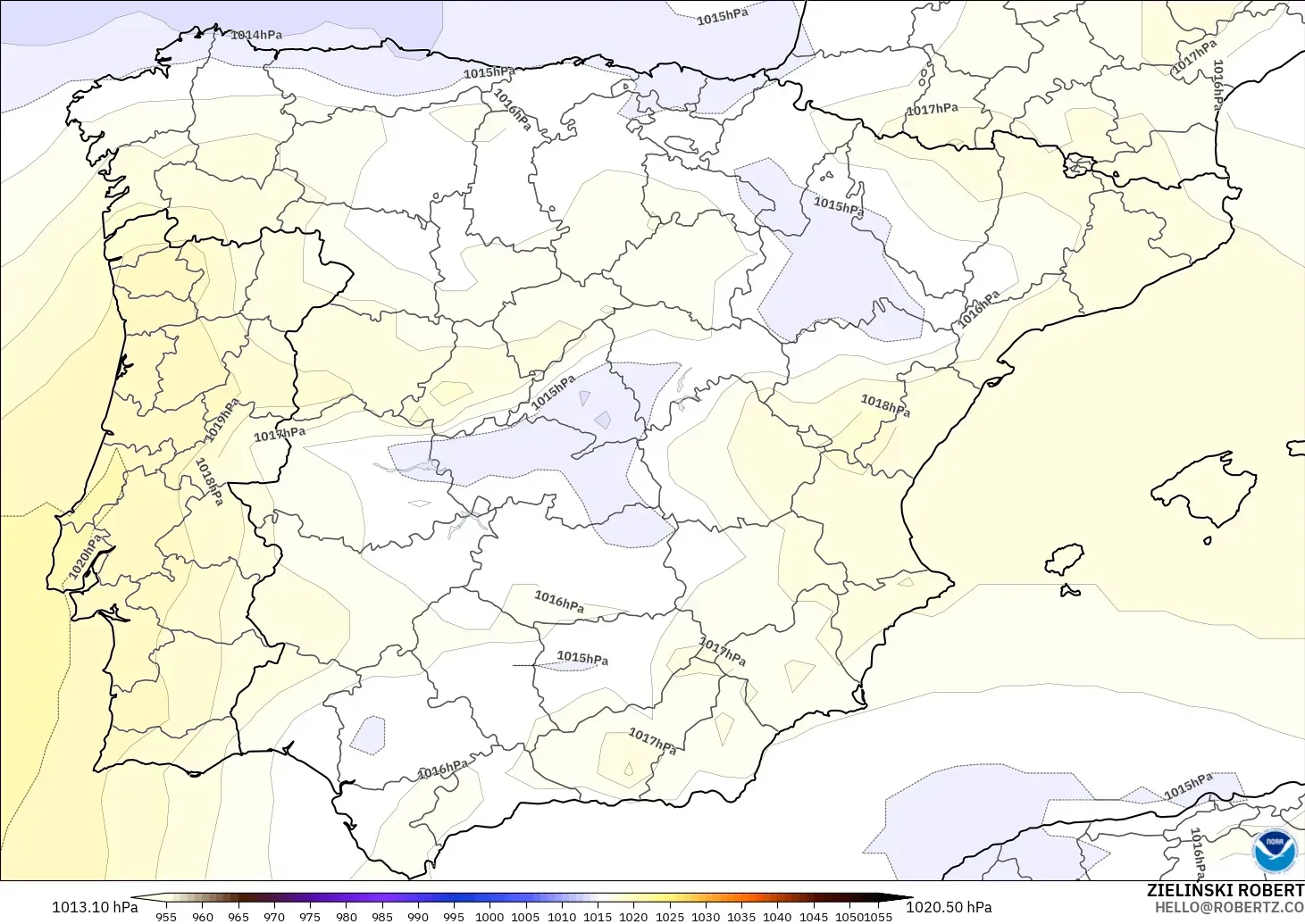 GFS modelo - España, Presión