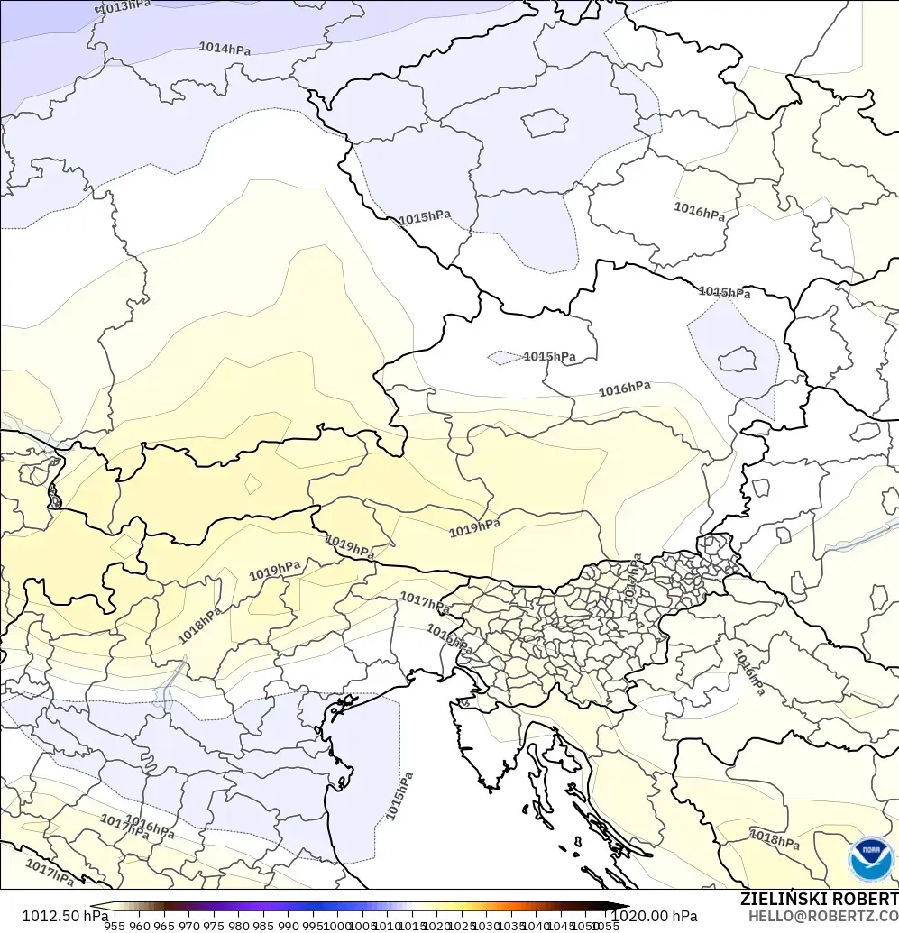 GFS modelo - Austria, Presión