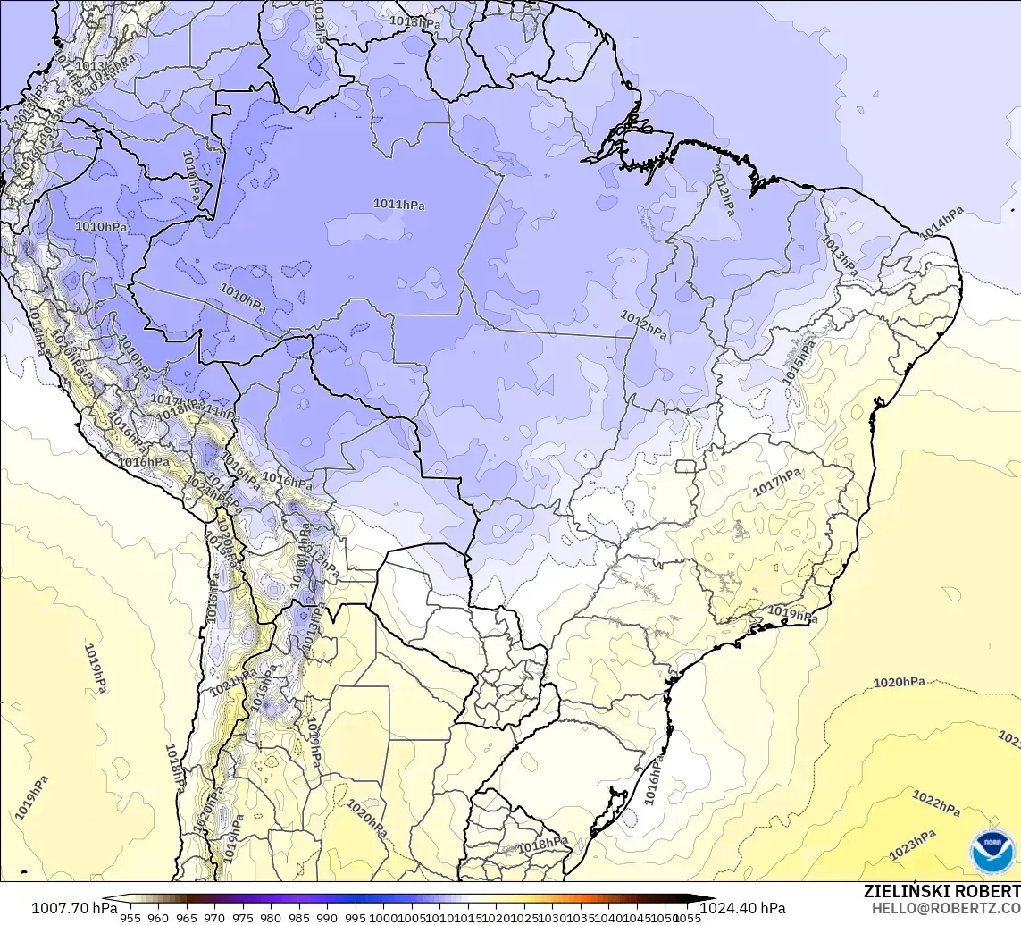 GFS modelo - Brasil, Presión