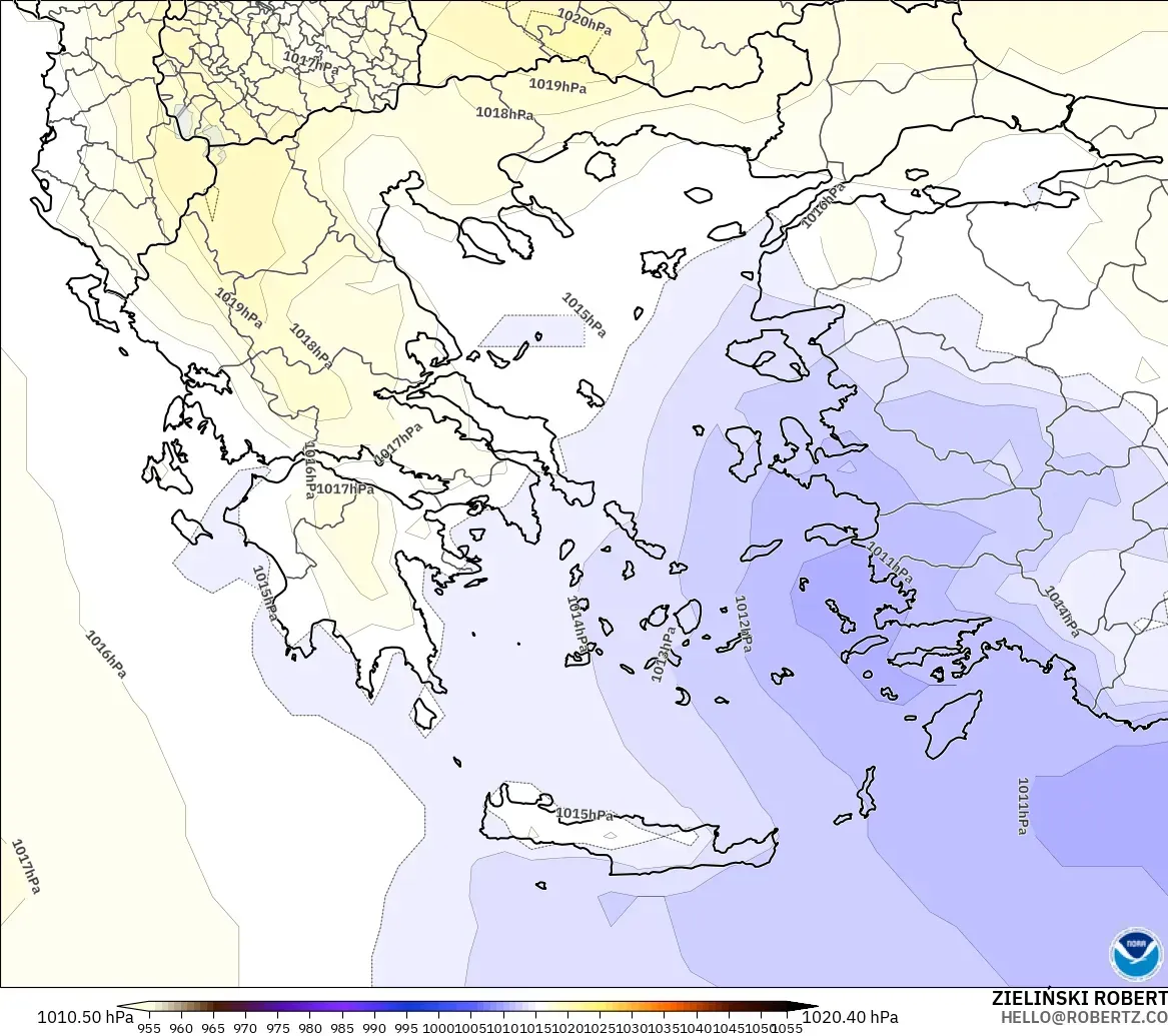 GFS modelo - Grecia, Presión