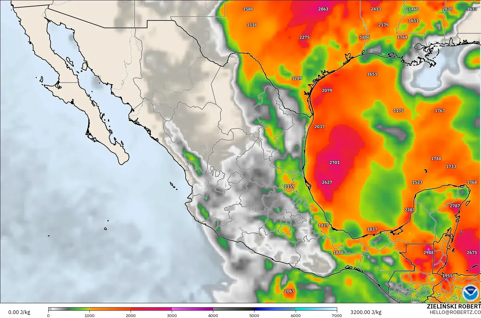GFS modelo - México, CAPE