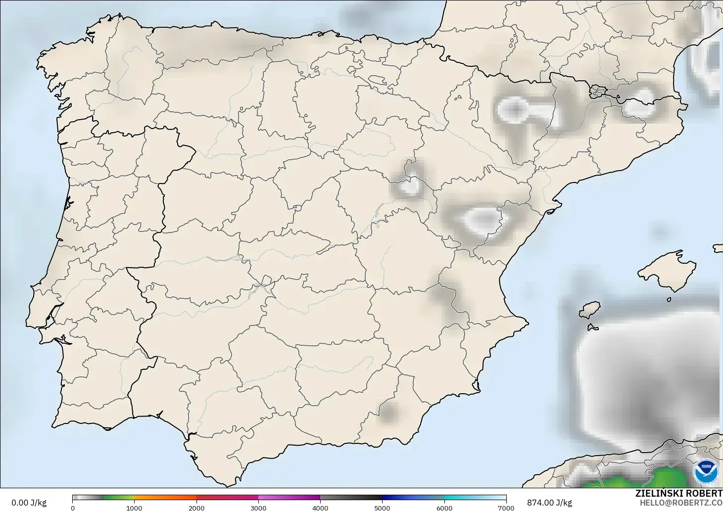 GFS modelo - España, CAPE