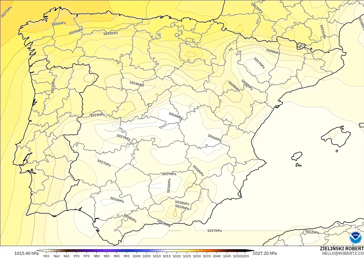 GFS modelo - España, Presión