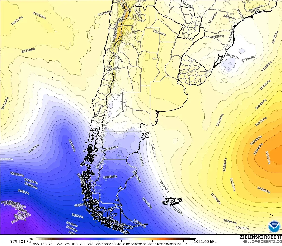 GFS modelo - Argentina, Presión