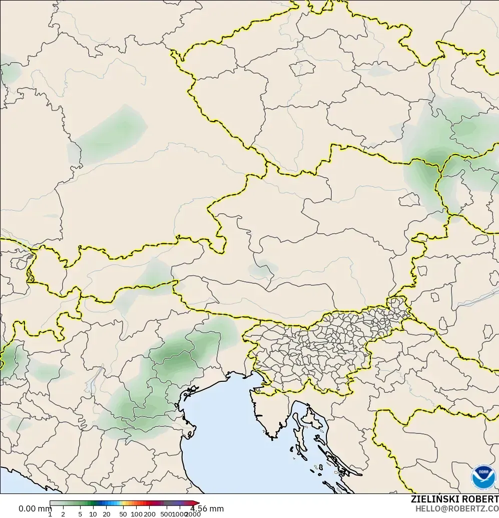 GFS modelo - Austria, Acumulación de precipitación