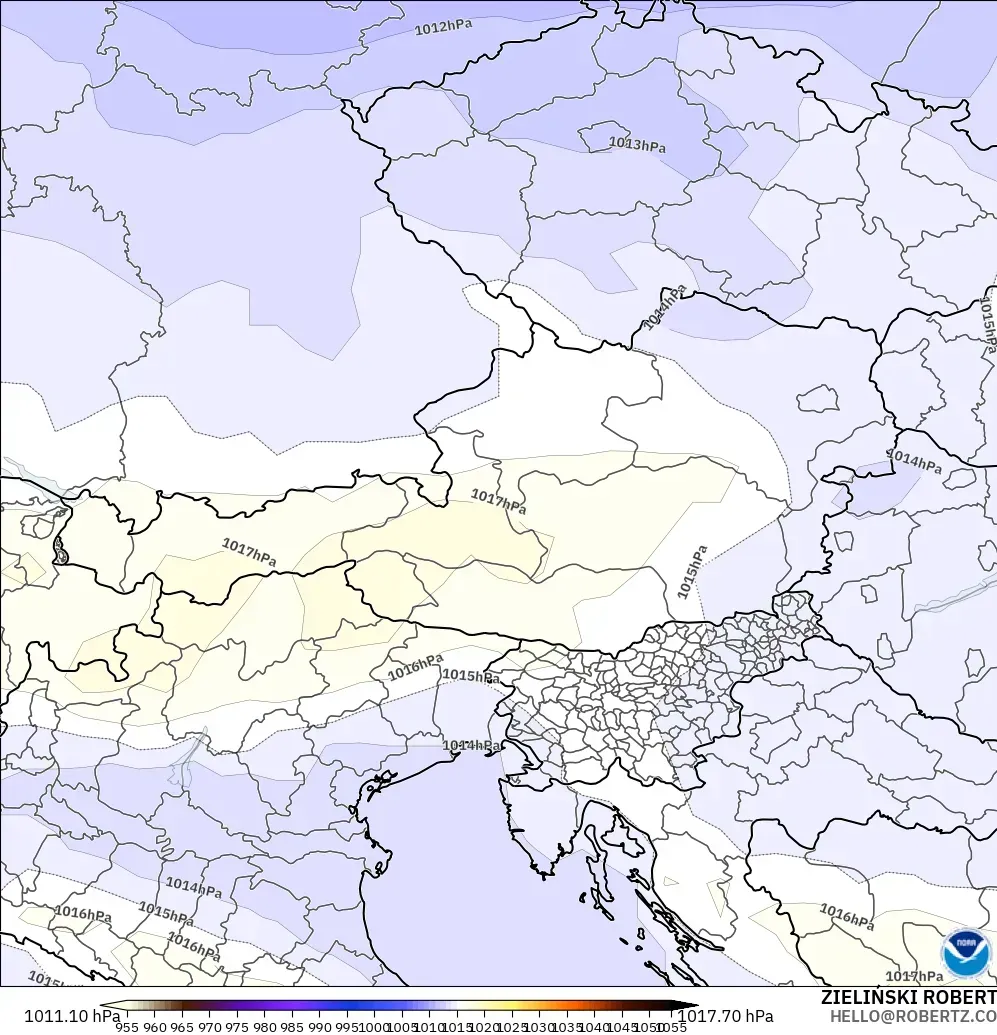 GFS modelo - Austria, Presión