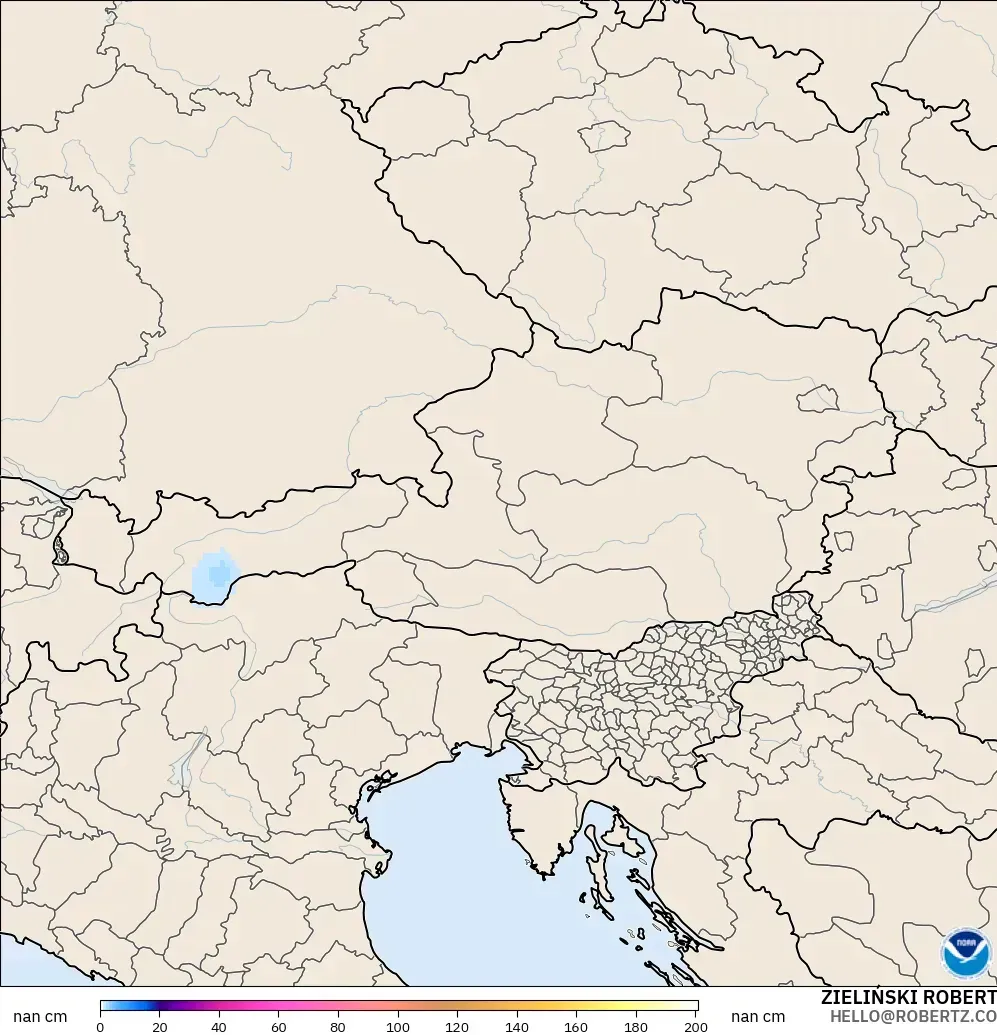 GFS modelo - Austria, Profundidad de nieve