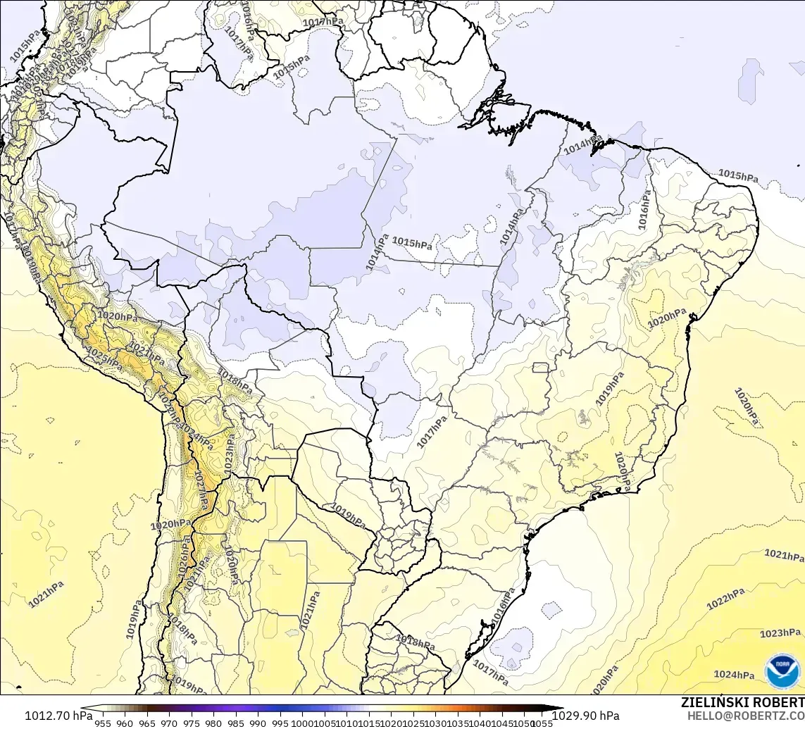 GFS modelo - Brasil, Presión