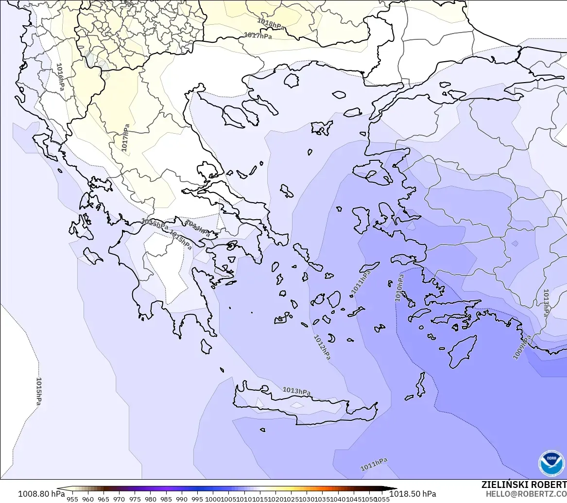 GFS modelo - Grecia, Presión