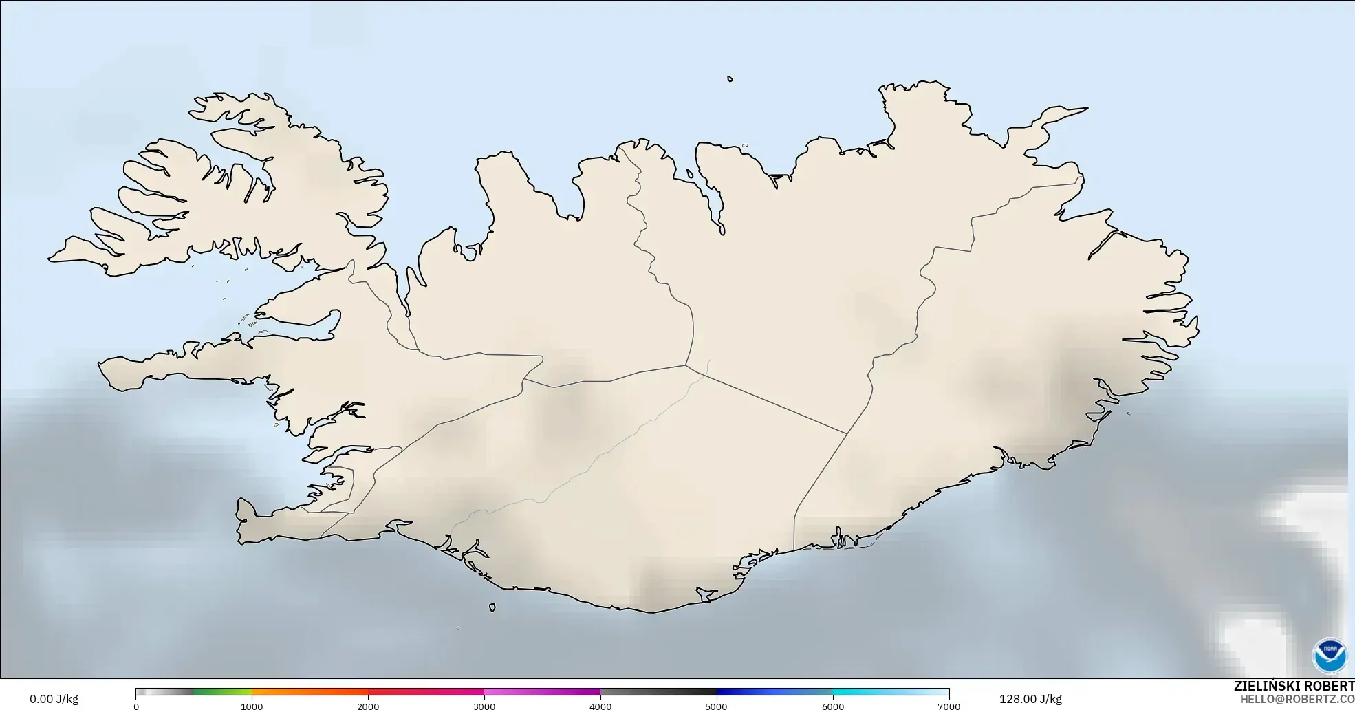 GFS modelo - Islandia, CAPE