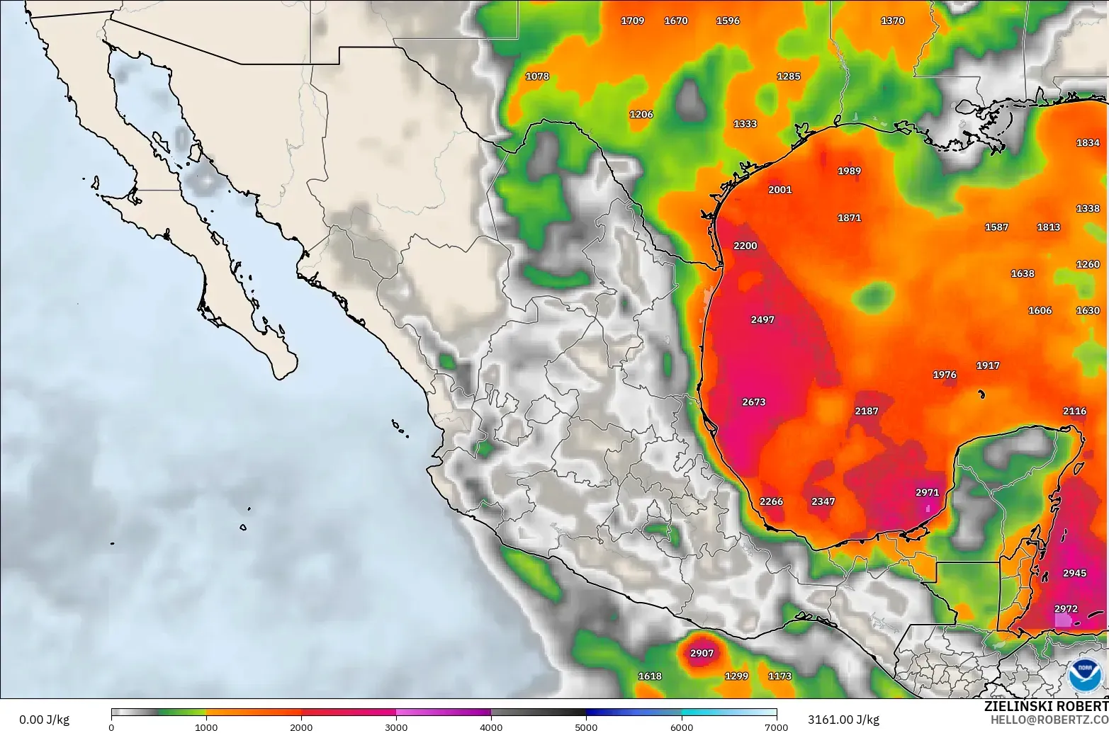 GFS modelo - México, CAPE